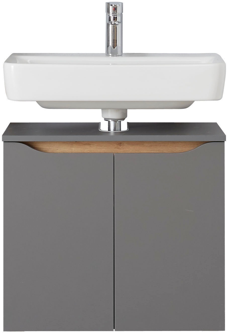 Saphir Badmöbel-Set »Quickset 3-teilig, Waschbeckenunterschrank mit LED-Spiegel« 3 Stk. tlg.