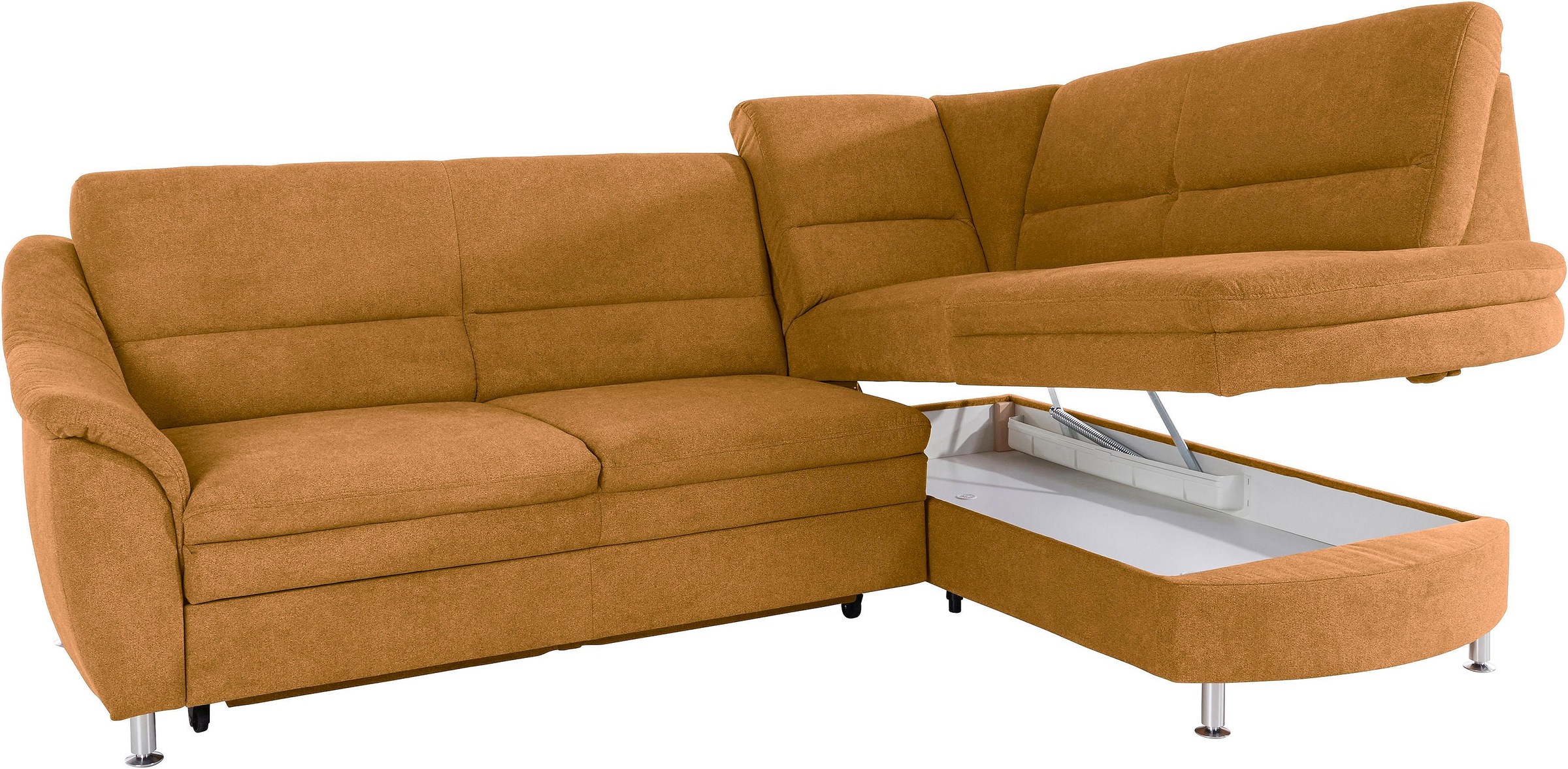 Places of Style Ecksofa »Cardoso L-Form«, Federkern, wahlweise mit Bett, Schubkasten