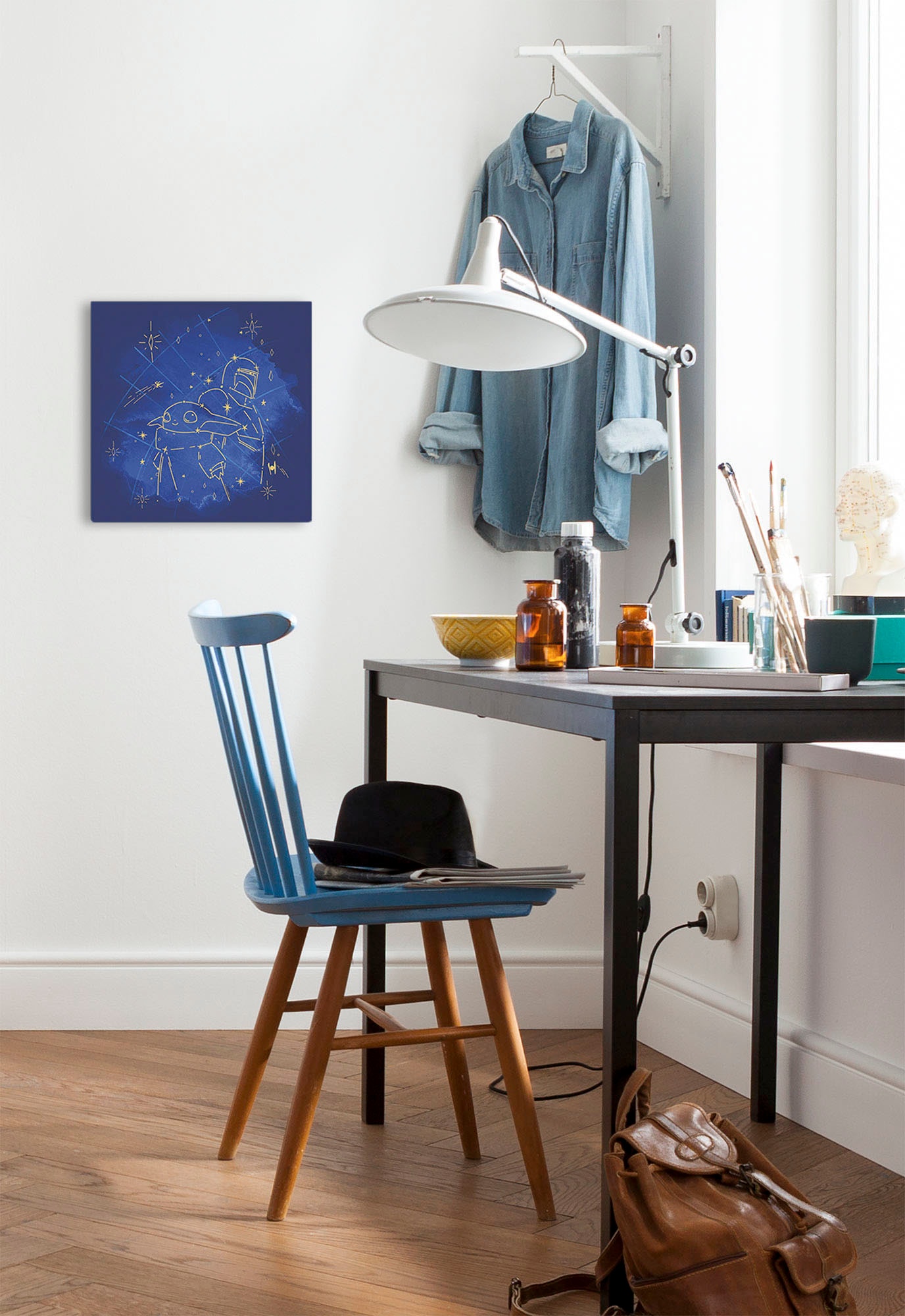 Komar Leinwandbild »The Mandalorian Grogu Constellation - Größe 40 x 40 cm«, Disney, (1 St., 40 x 40 cm (Breite x Höhe), Keilrahmenbild mit Echtholzrahmen, Kinderzimmer