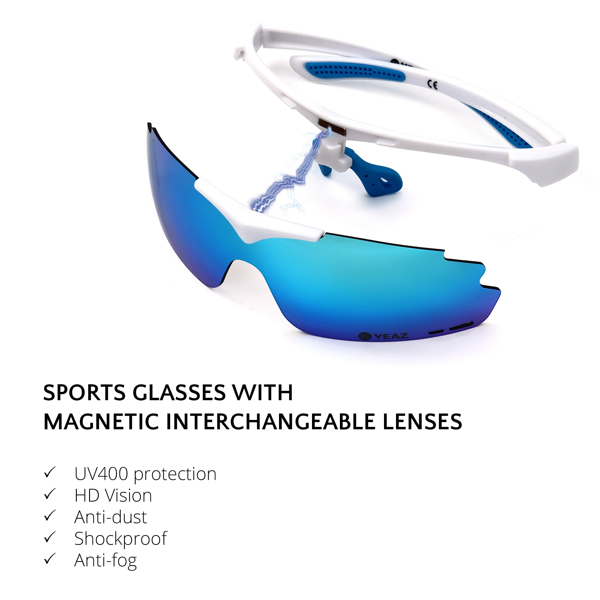 YEAZ Sportbrille »Set Magnet-Sport-Sonnenbrille SUNUP«