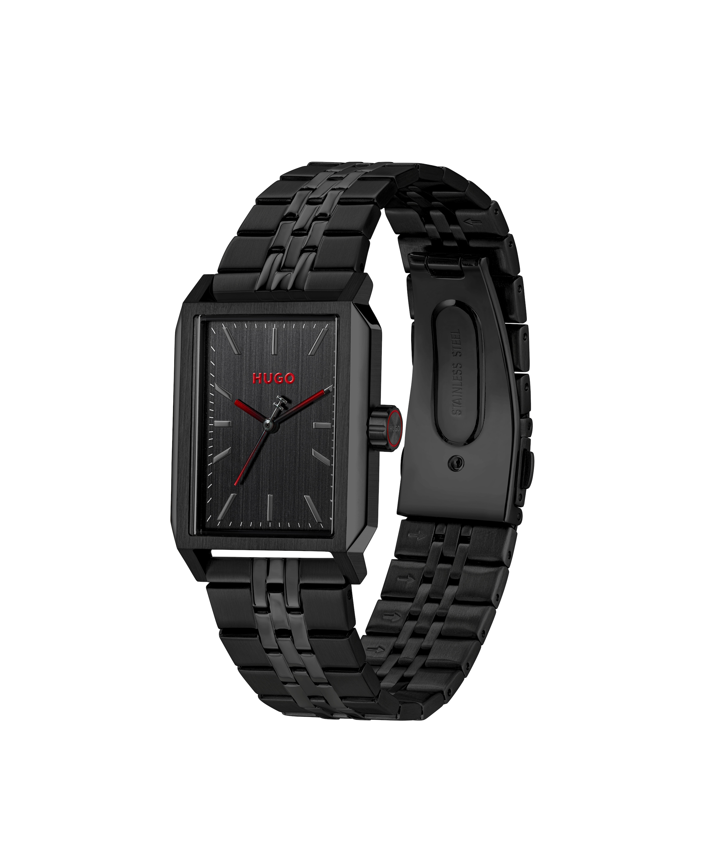 HUGO Quarzuhr »#STEEZE« Armbanduhr, Damenuhr, Herrenuhr, Edelstahlarmband, analog