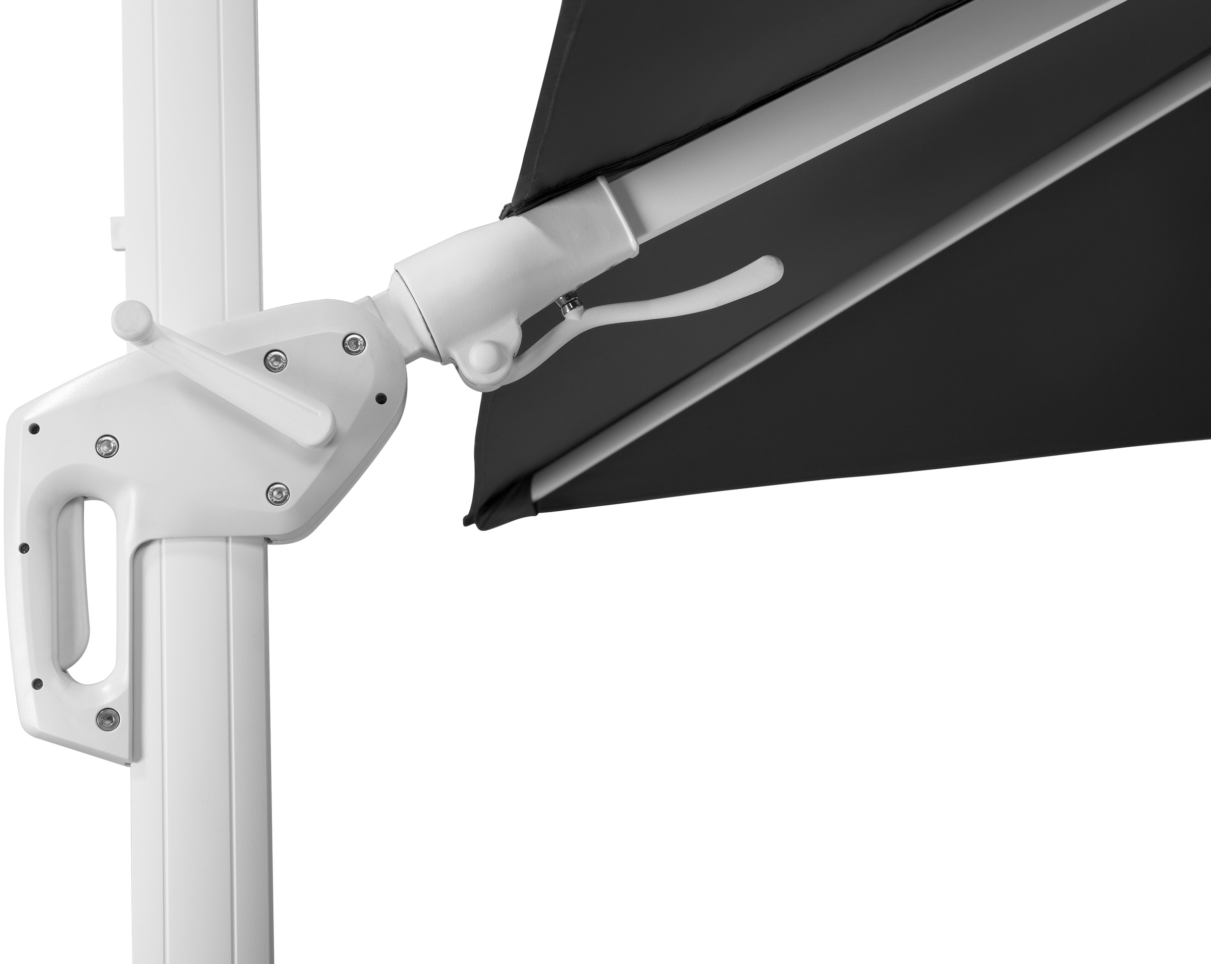 Schneider Schirme Ampelschirm »Rhodos Twist Bianco«, mit Schutzhülle und Schirmständer, ohne Wegeplatten