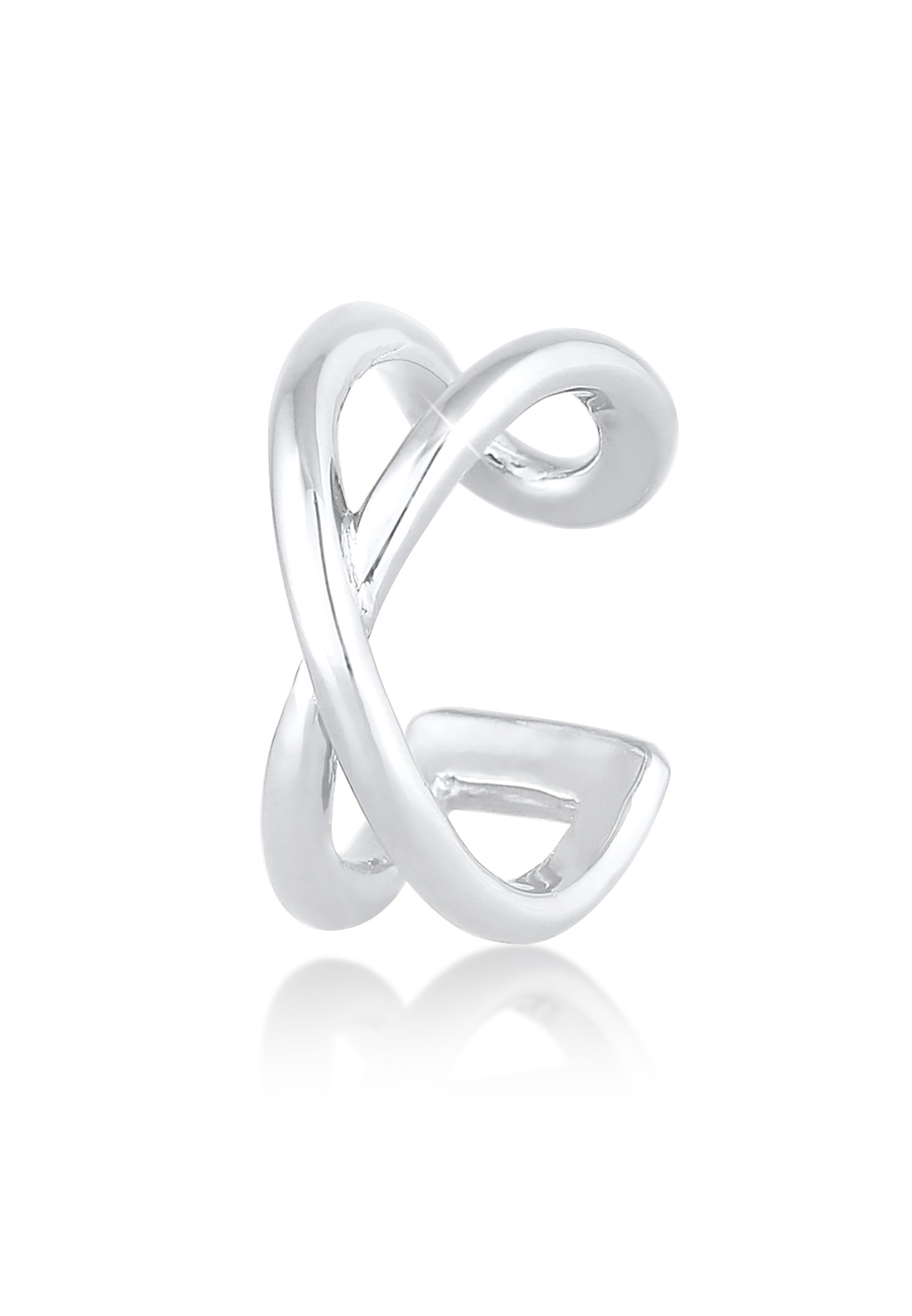 Elli Ohrklemme »Ohrringe Single Earcuff Klemme X-Design 925 Silber«