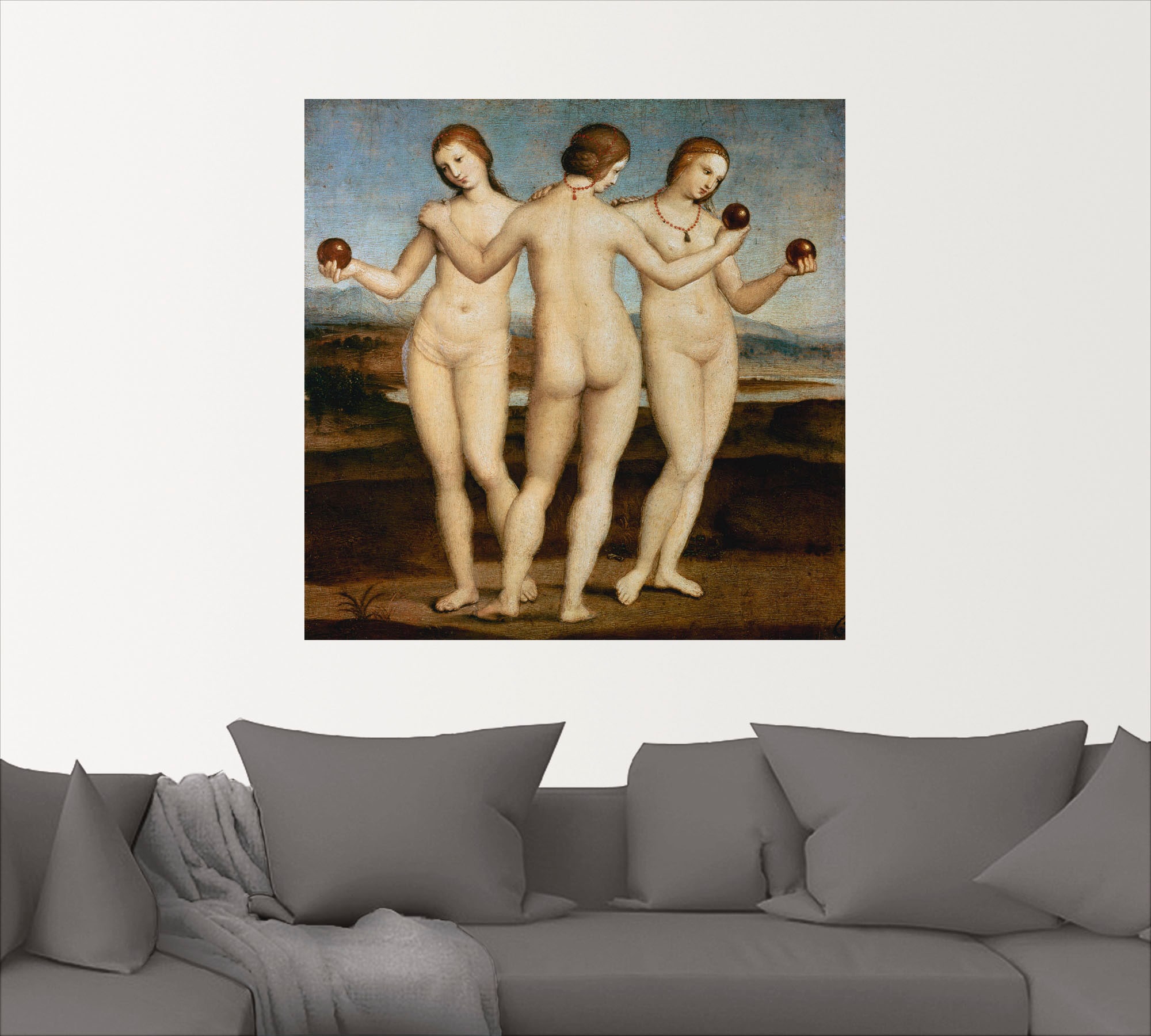 Artland Wandbild »Die drei Grazien. Gegen 1502/03.«, Frau, (1 St.), als Leinwandbild, Wandaufkleber oder Poster in versch. Größen