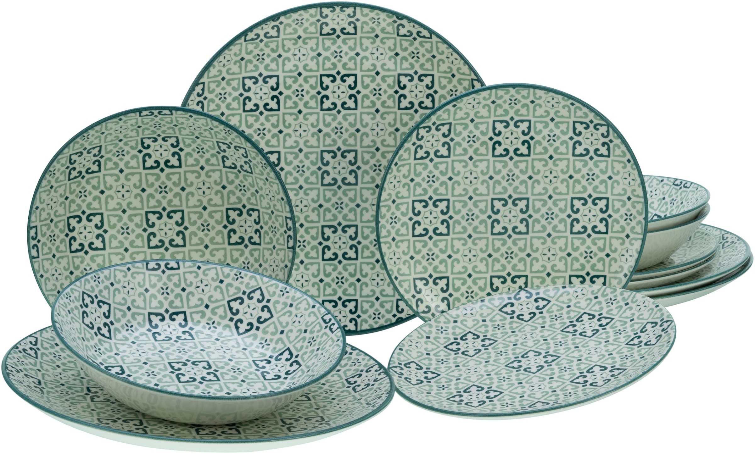 CreaTable Teller-Set »Yara«, (Set, 12 tlg.), orientalisch mediterraner Stil