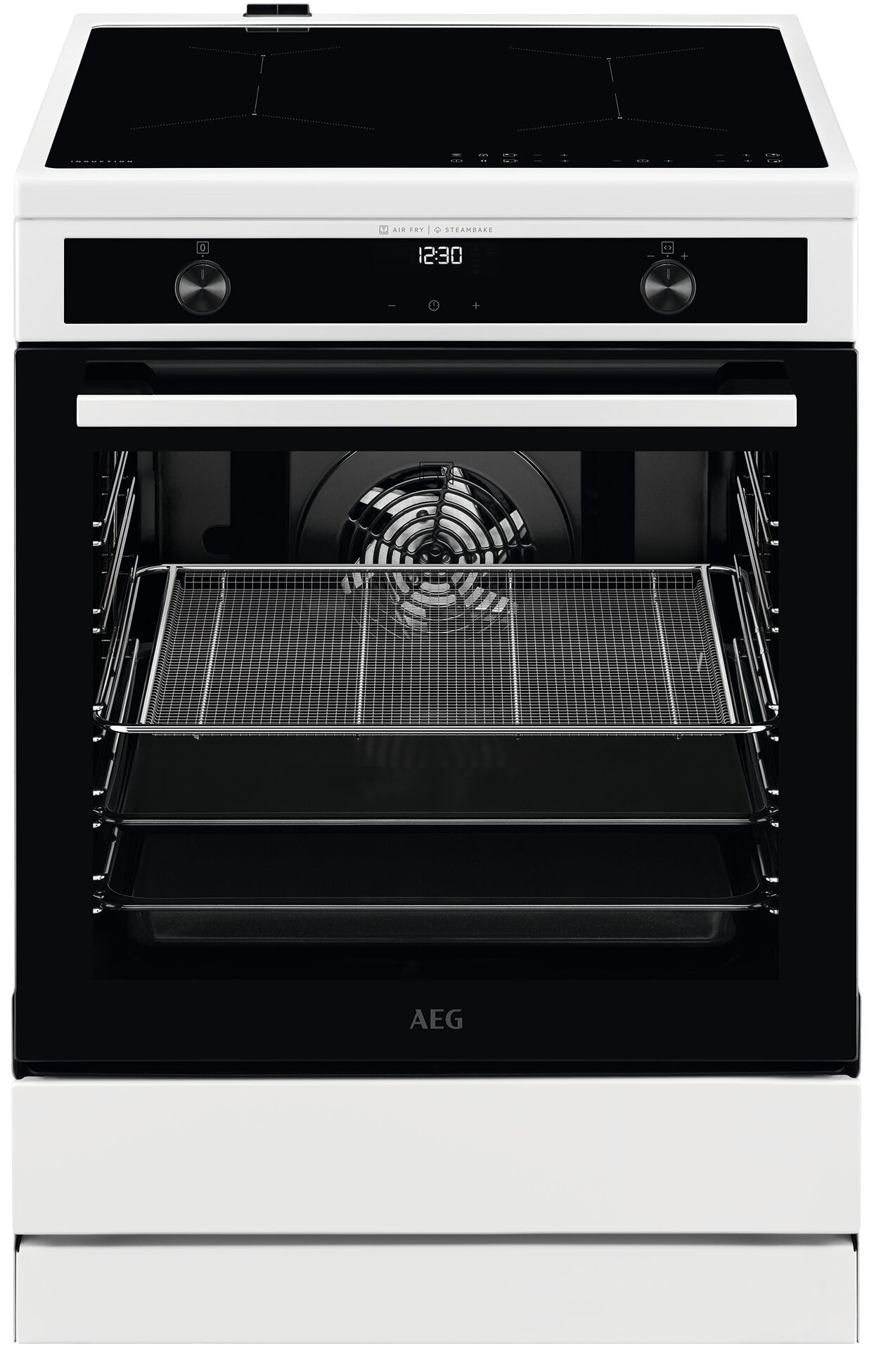 AEG Induktions-Standherd »CIB6644BBW«, mit Teleskopauszug nachrüstbar, Dampfzufuhr, AirFry-Funktion, 7 Beheizungsarten, Timer, inkl. Zubehör