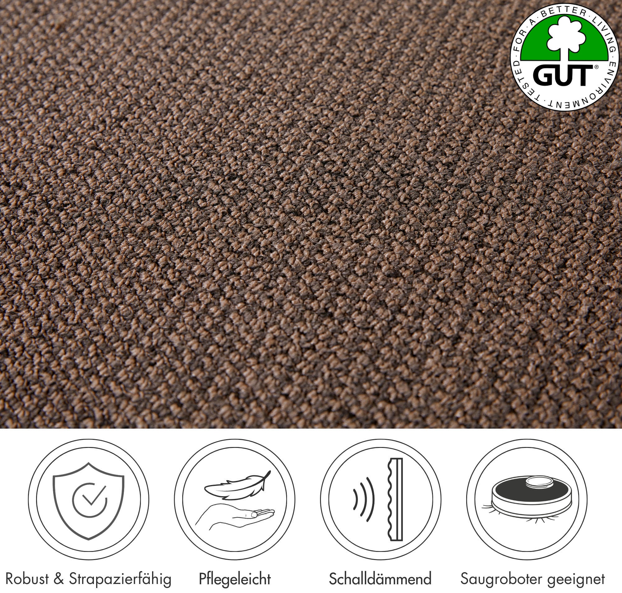 Andiamo Teppichboden »Tulsa, Schlinge, Made in Belgium«, rechteckig, 6 mm Höhe, meliert, Breite 400 cm oder 500 cm, strapazierfähig & pflegeleicht