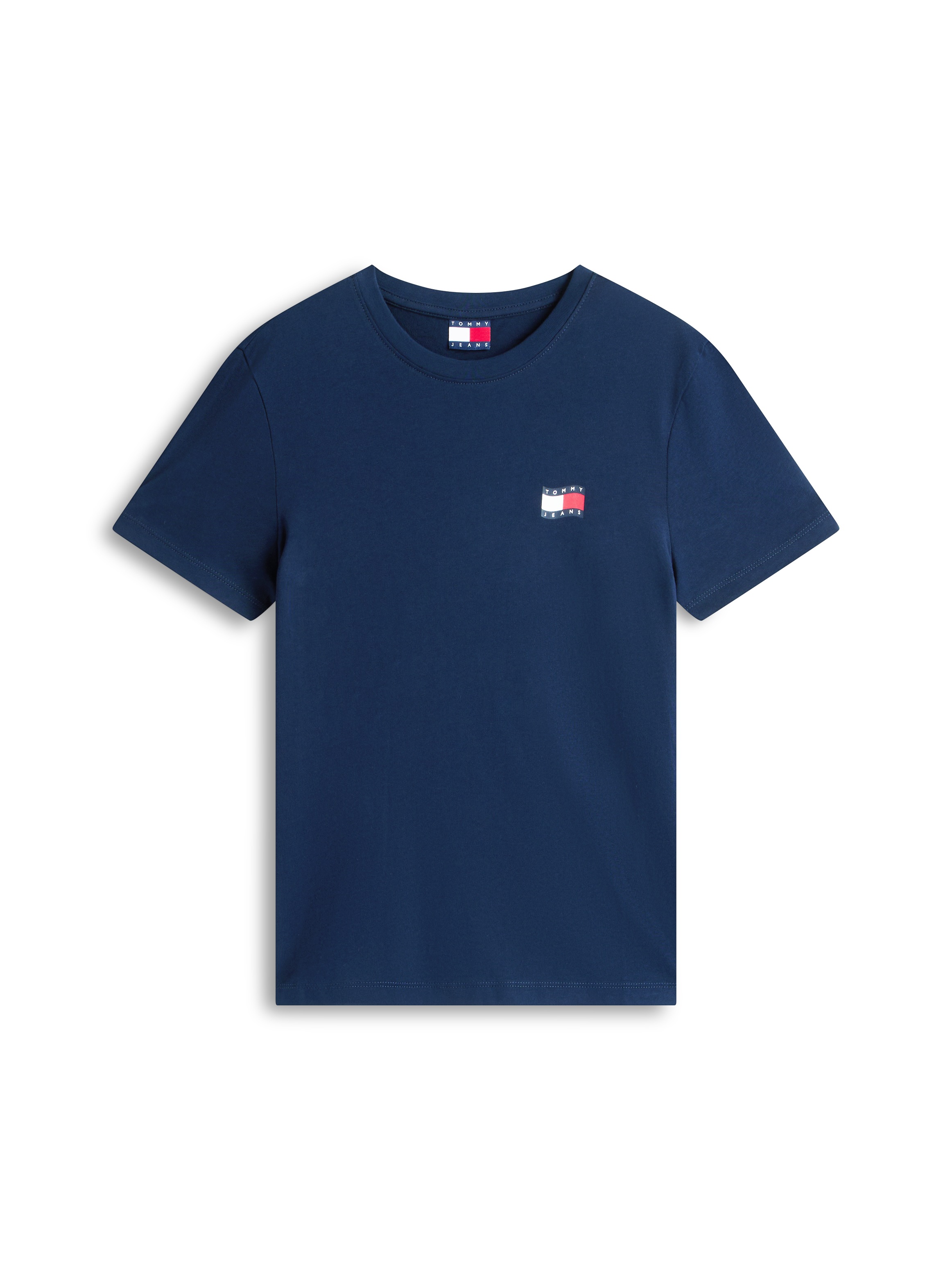 Tommy Jeans Kurzarmshirt »TJW REG WAVY FLAG SS TEE EXT« Tommy Flag-Badge auf Brust, Jersey aus reiner Baumwolle