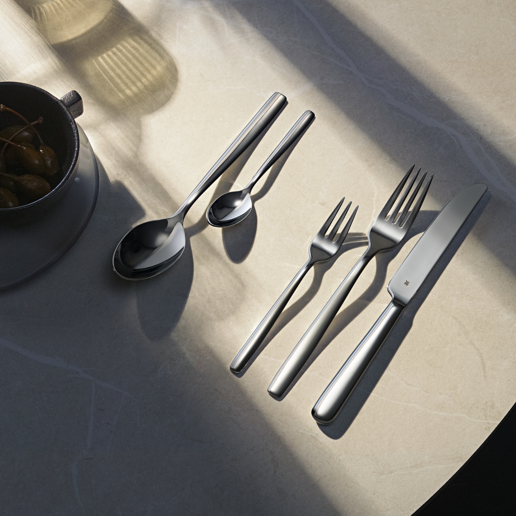 WMF Besteck-Set »Palma in klassisch-stilsicherer Optik, ergonomisch, Wellenschliff« spülmaschinengeeignet, optimale Schärfe, hochwertiger Besteckkasten