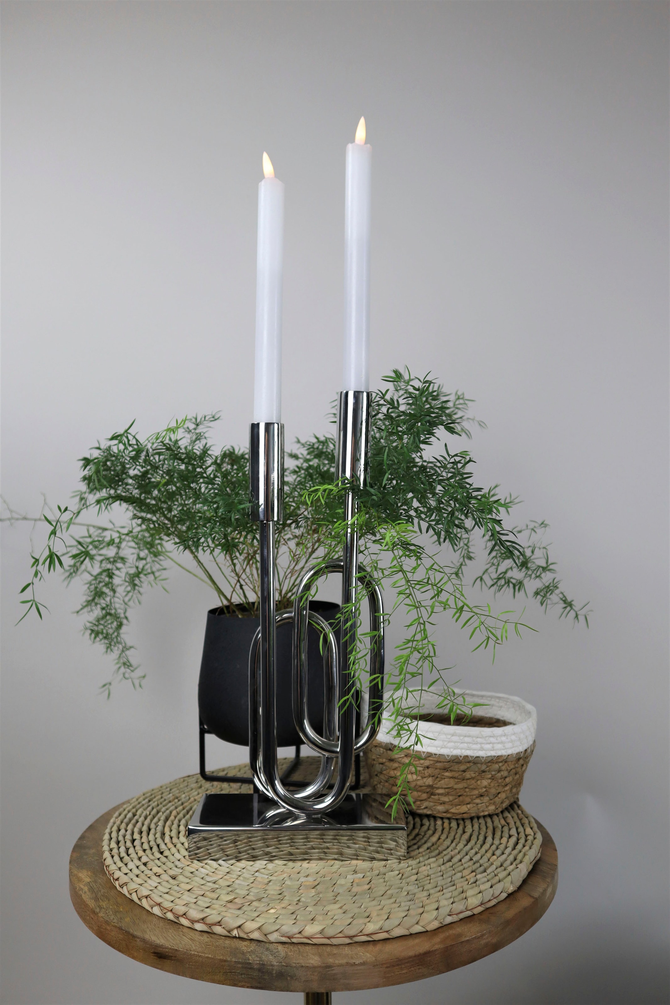 AM Design Kerzenständer »aus Edelstahl«, (1 St.), Stabkerzenhalter, 2 -flammig