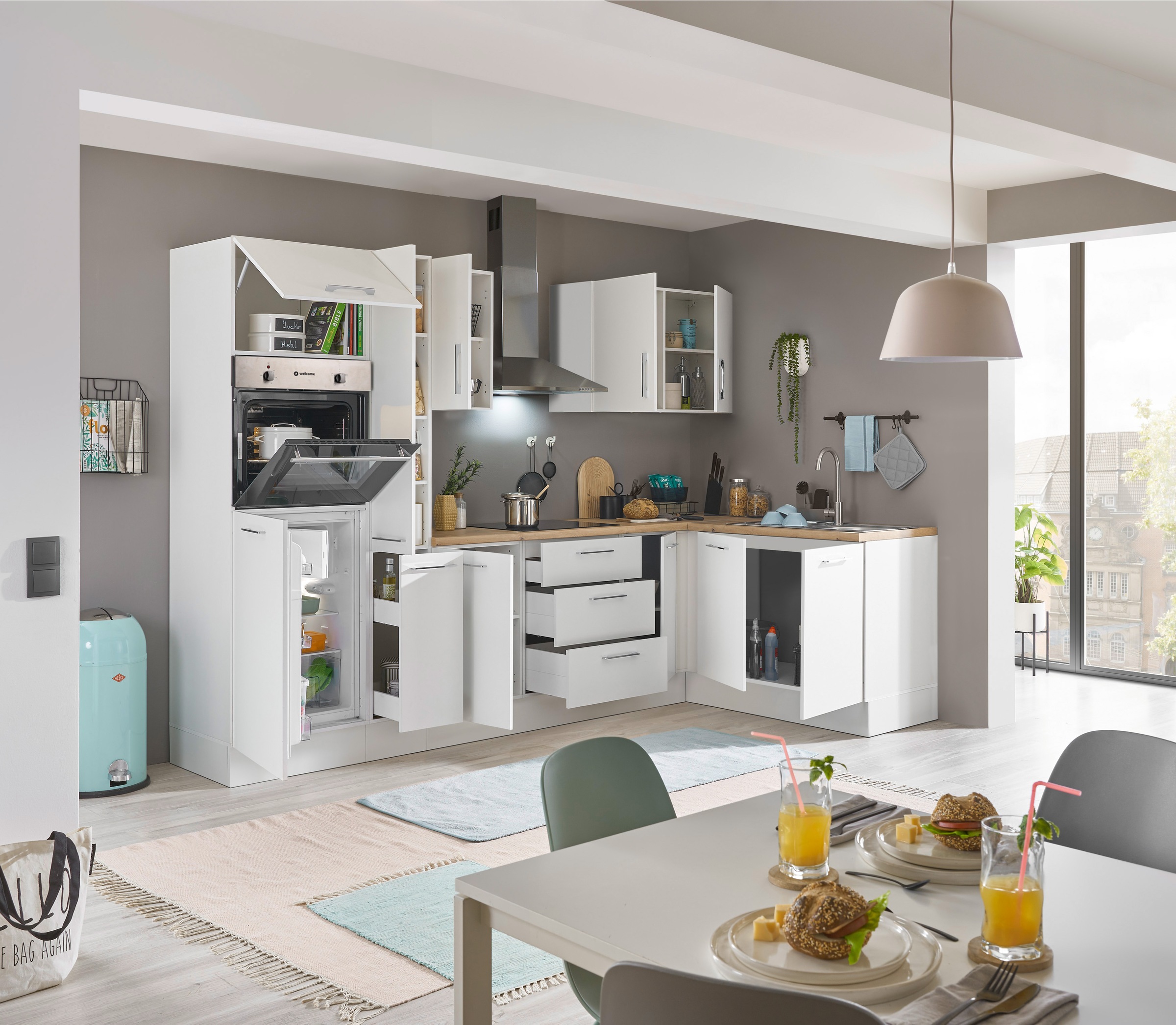 BASIC by Balculina Winkelküche »Turin« Stellbreite 300x175 cm, wahlweise mit E-Geräten