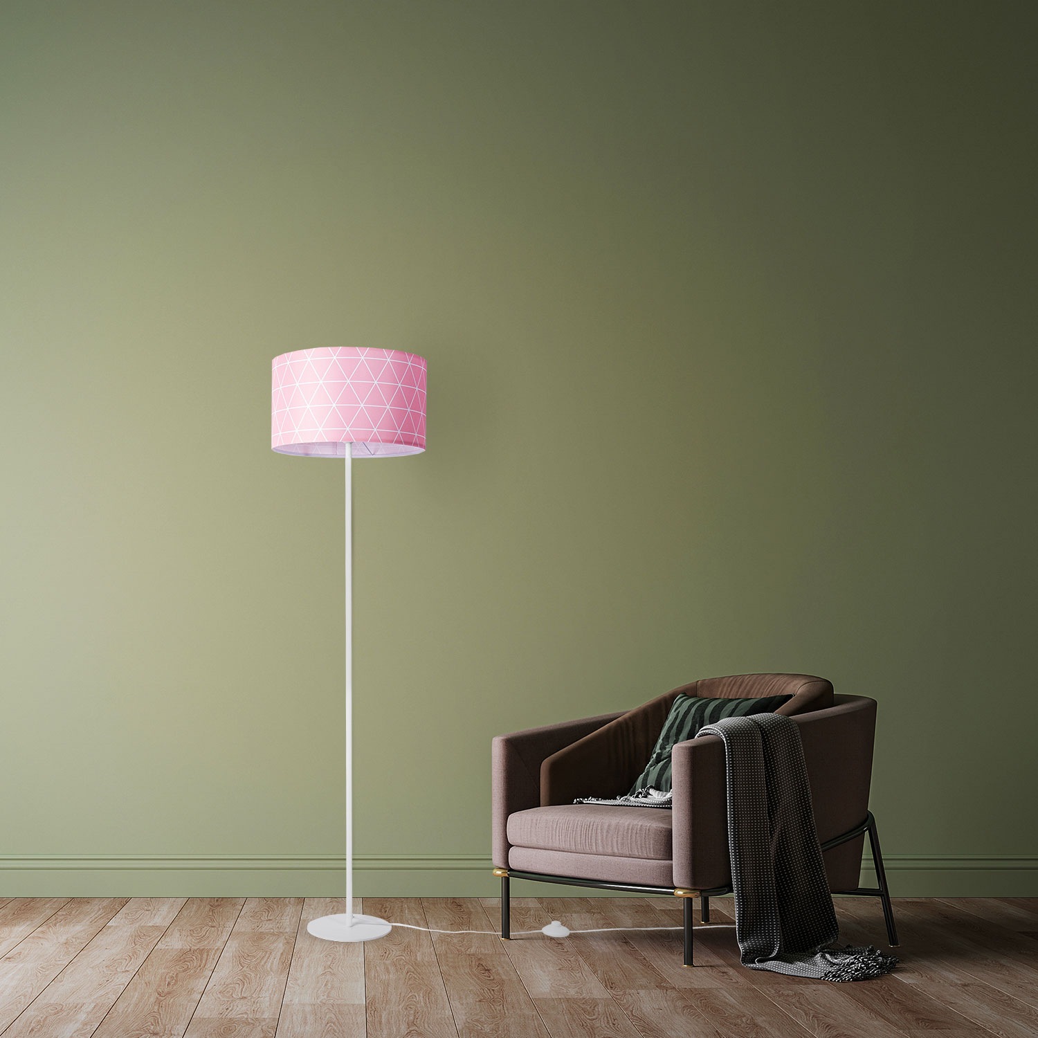 Paco Home Stehlampe »Stella 401«, 1 flammig, Leuchtmittel E27 | ohne Leuchtmittel, Standleuchte Wohnzimmer Schlafzimmer E27 Skandi Pink Grau Blau Deko