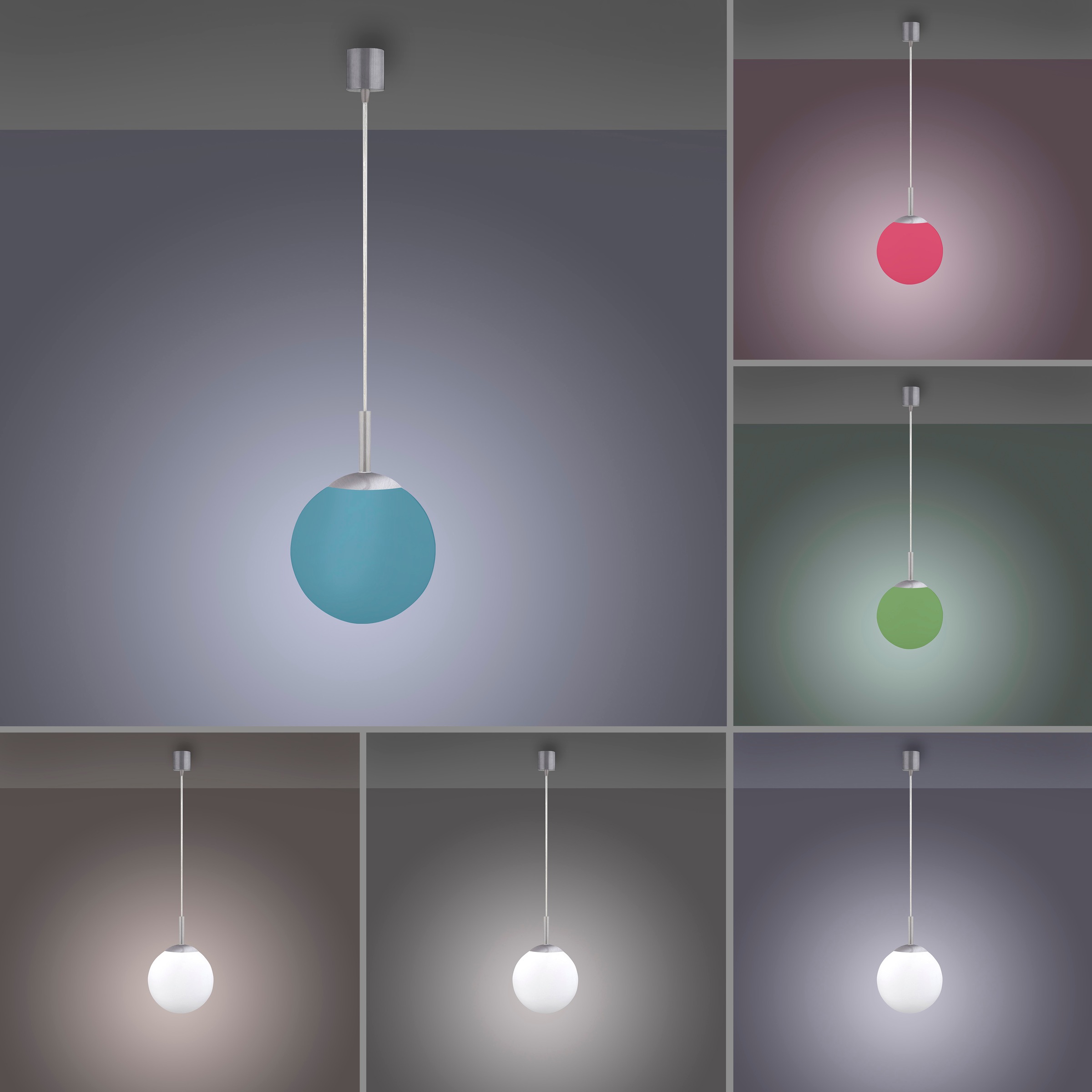 JUST LIGHT Pendelleuchte »Ls-BOLO«, 1 flammig, Leuchtmittel LED-Board | LED fest integriert, LED, RGB+tunable white, Fernbedienung, Infrarot inkl., Smarthome fähig