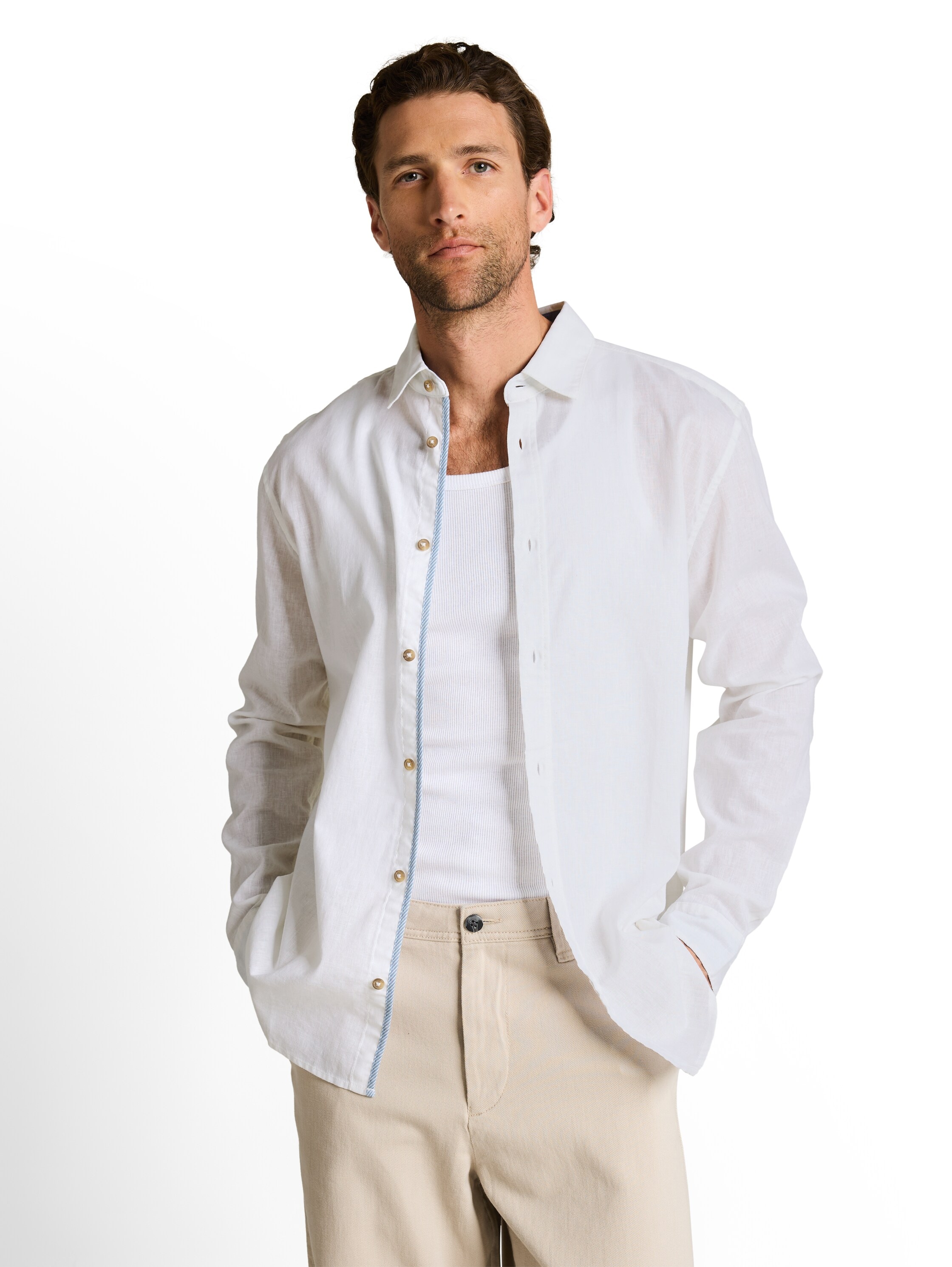 TOM TAILOR Langarmhemd mit Leinen