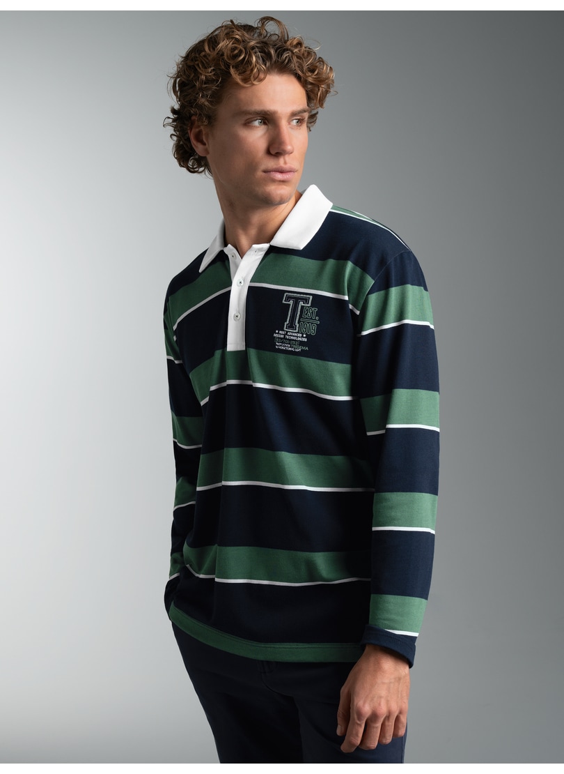 Trigema Poloshirt »TRIGEMA Langarm Poloshirt mit Ringelmuster« 1