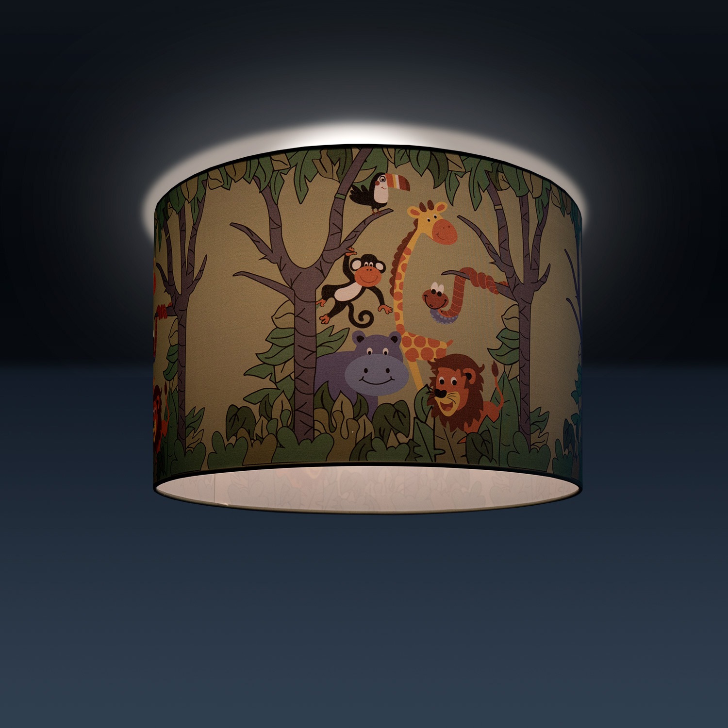 Paco Home Deckenleuchte »Diamond 638«, 1 flammig, Leuchtmittel E27 | ohne Leuchtmittel, Kinderlampe Deckenlampe LED Kinderzimmer Dschungel Tier-Motiv E27