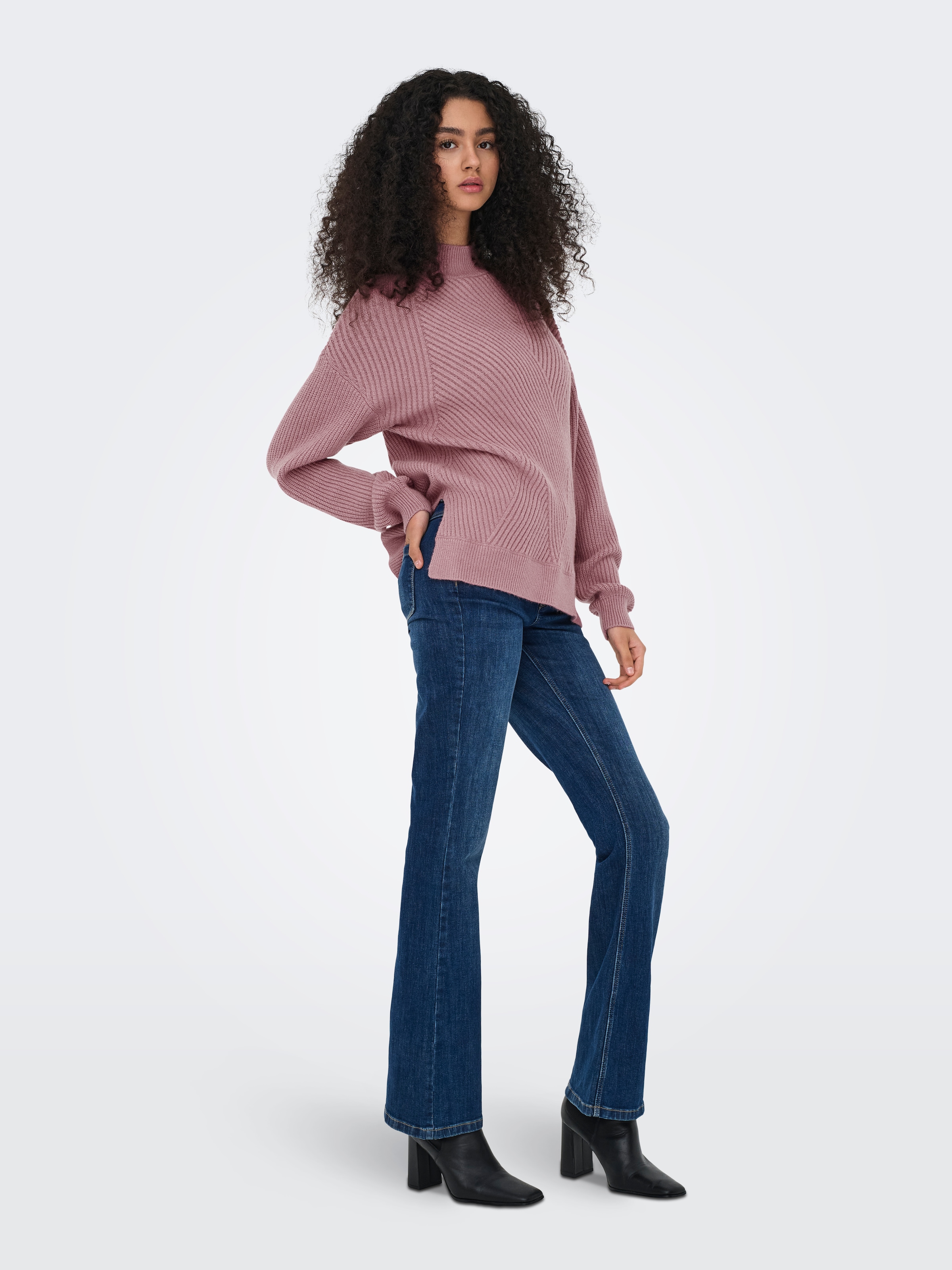 ONLY Strickpullover »ONLNELI LS HIGHNECK RIB PULLOVER EX KNT«