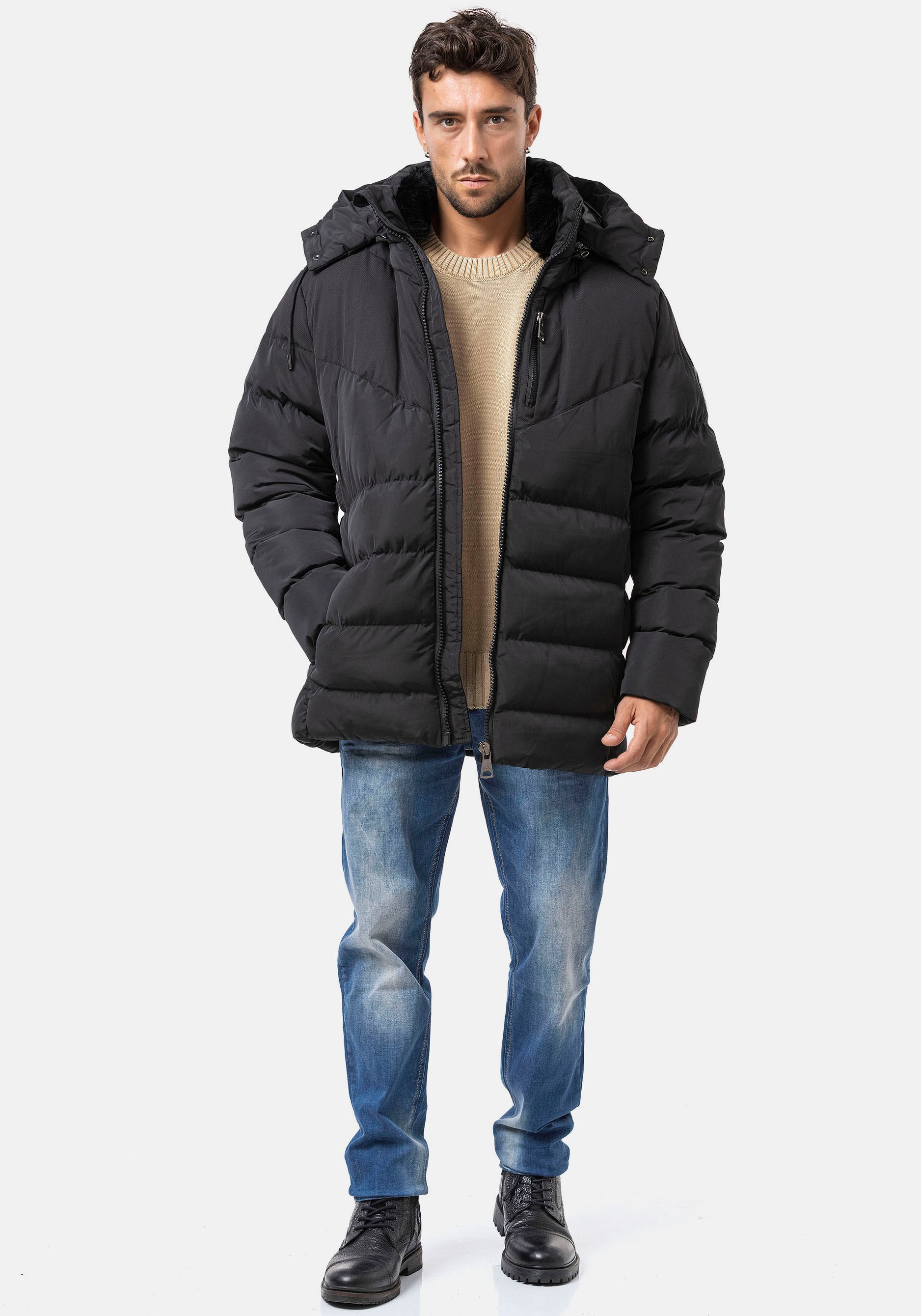 Cipo & Baxx Steppjacke mit Kapuze