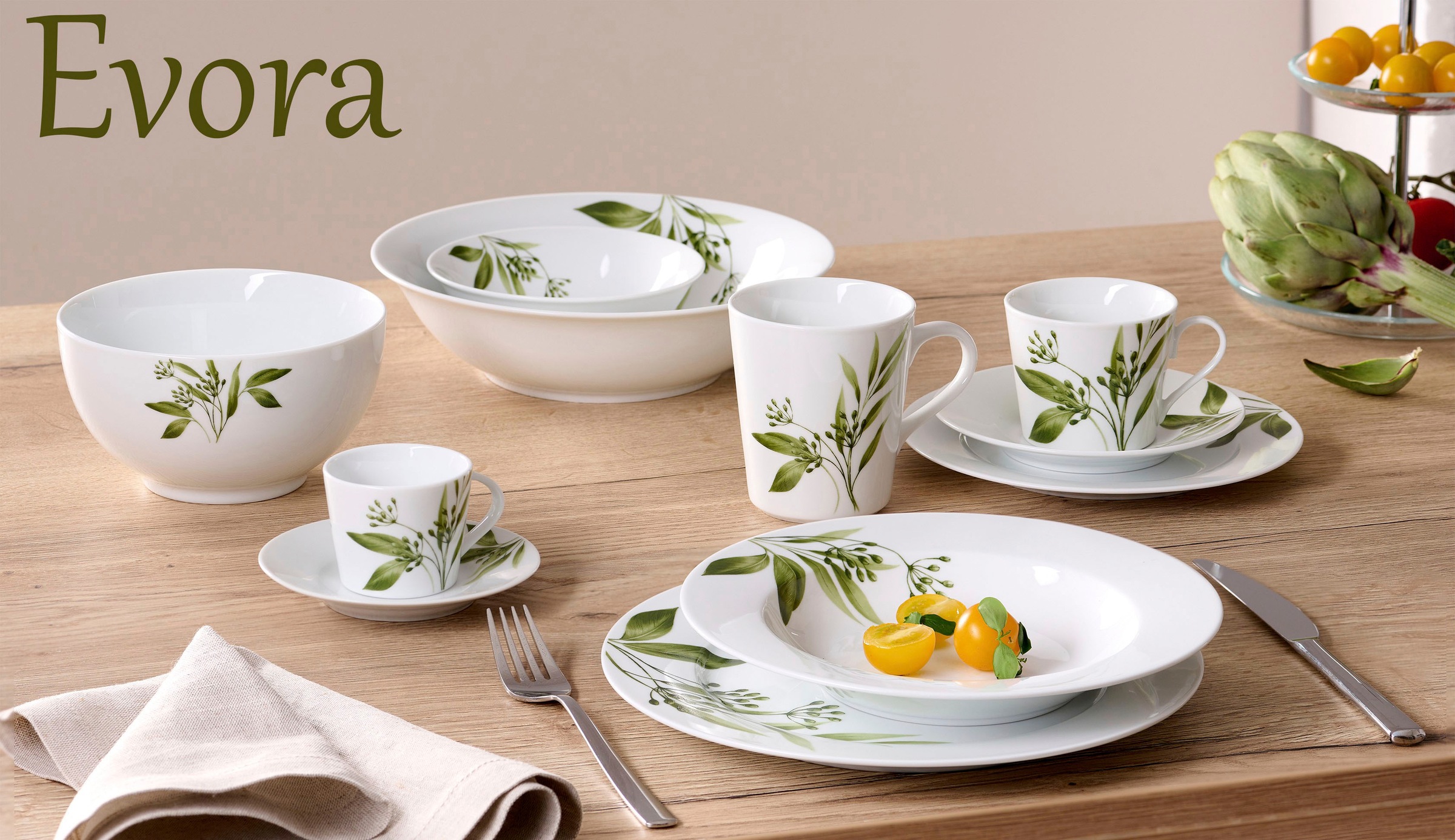 Ritzenhoff & Breker Milch- und Zuckerset »Evora«, (Set, 2 tlg.), Geschirr-Set mit Botanik-Motiv