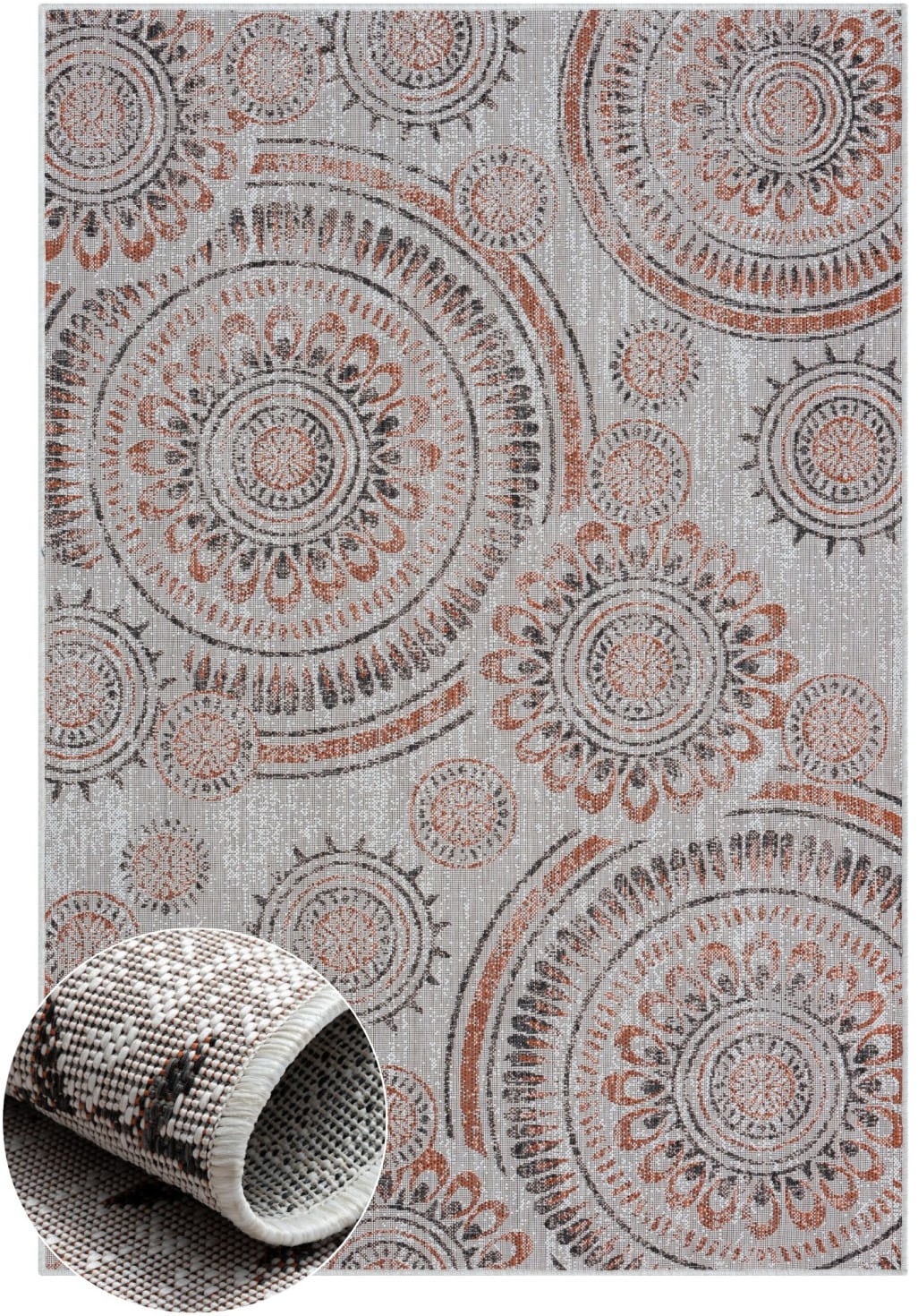 Myflair Möbel & Accessoires Teppich »Sonic, LAGERRÄUMUNG!«, rechteckig, 6 mm Höhe, Ethno Design, Kreise, Outdoor geeignet, Balkon, Terrasse