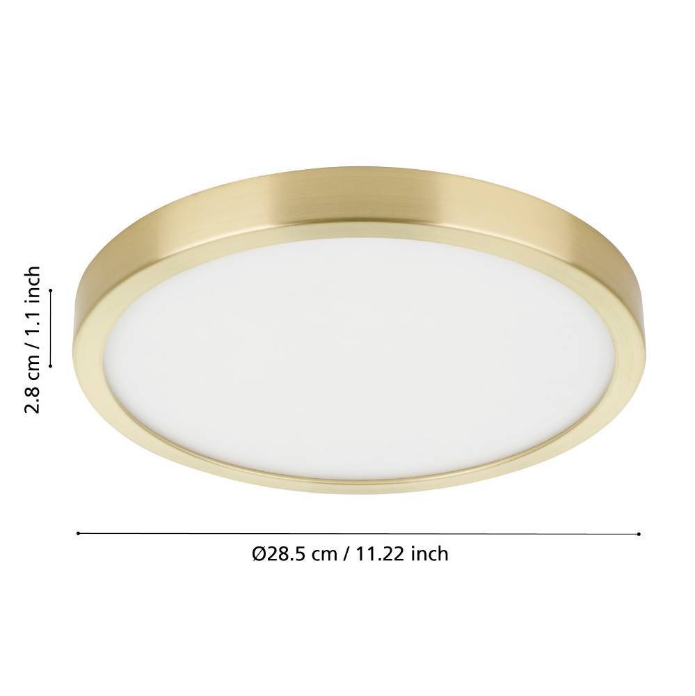 EGLO Deckenleuchte »FUEVA 5 Deckenlampe, messing, geringe Aufbauhöhe, 20 Watt, Rund«, Leuchtmittel LED-Modul | LED fest integriert, Aufbauleuchte, Badezimmer, Bad-Deckenlampe, modern, 28,5x2,8cm