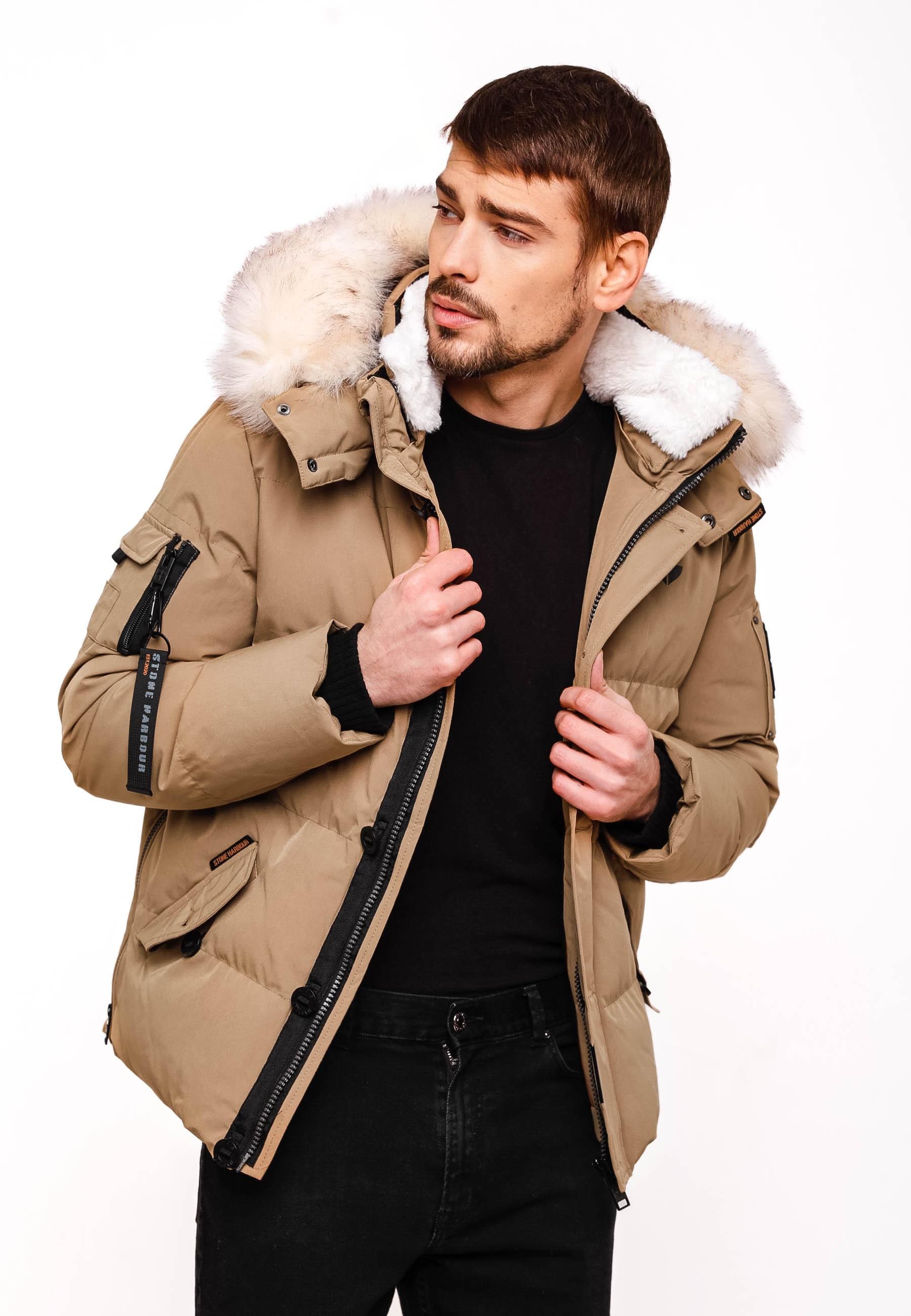 Stone Harbour Wintermantel »Winterjacke Halvaar«, stylischer Winterparka mit abnehmbarer Kapuze