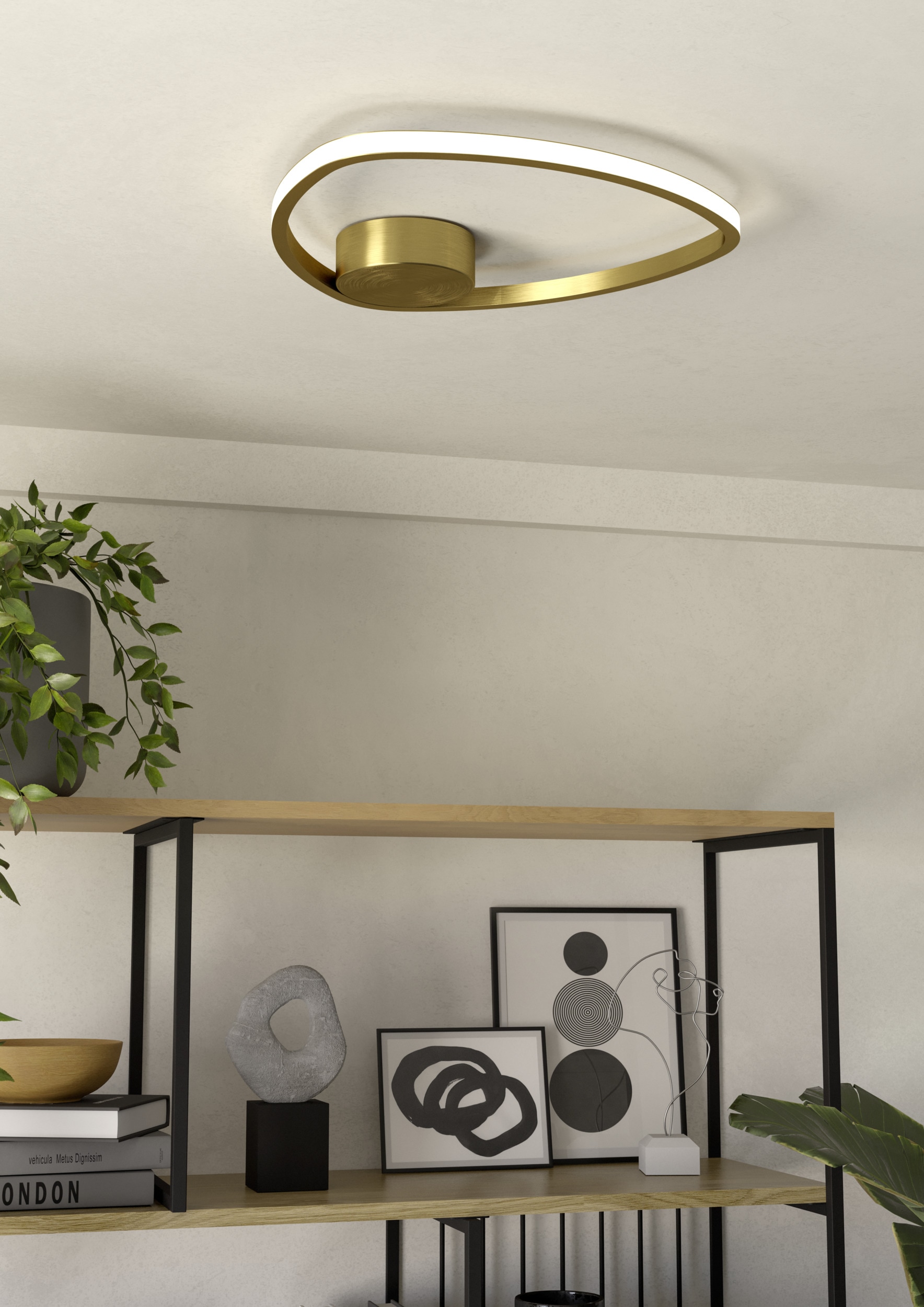 EGLO LED Deckenleuchte »MOSCHELLA Deckenlampe - Stahl, Alu - LED - 9,7W - IP20« LED-Modul 1 Stk. Kaltweiß | Neutralweiß | Warmweiß Wohzimmerlampe, Esszimmerlampe, Flur, Schlafzimmer, H4 x Ø37,5 cm