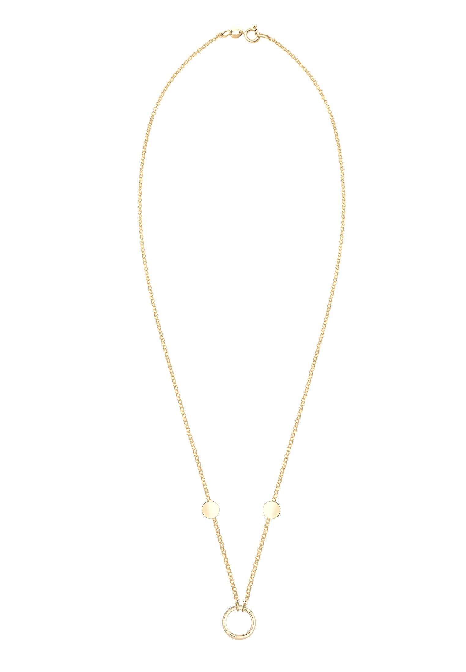 Elli Kette mit Anhänger »Halskette Kreis Plättchen Coin Geo Erbskette 925 Silber«