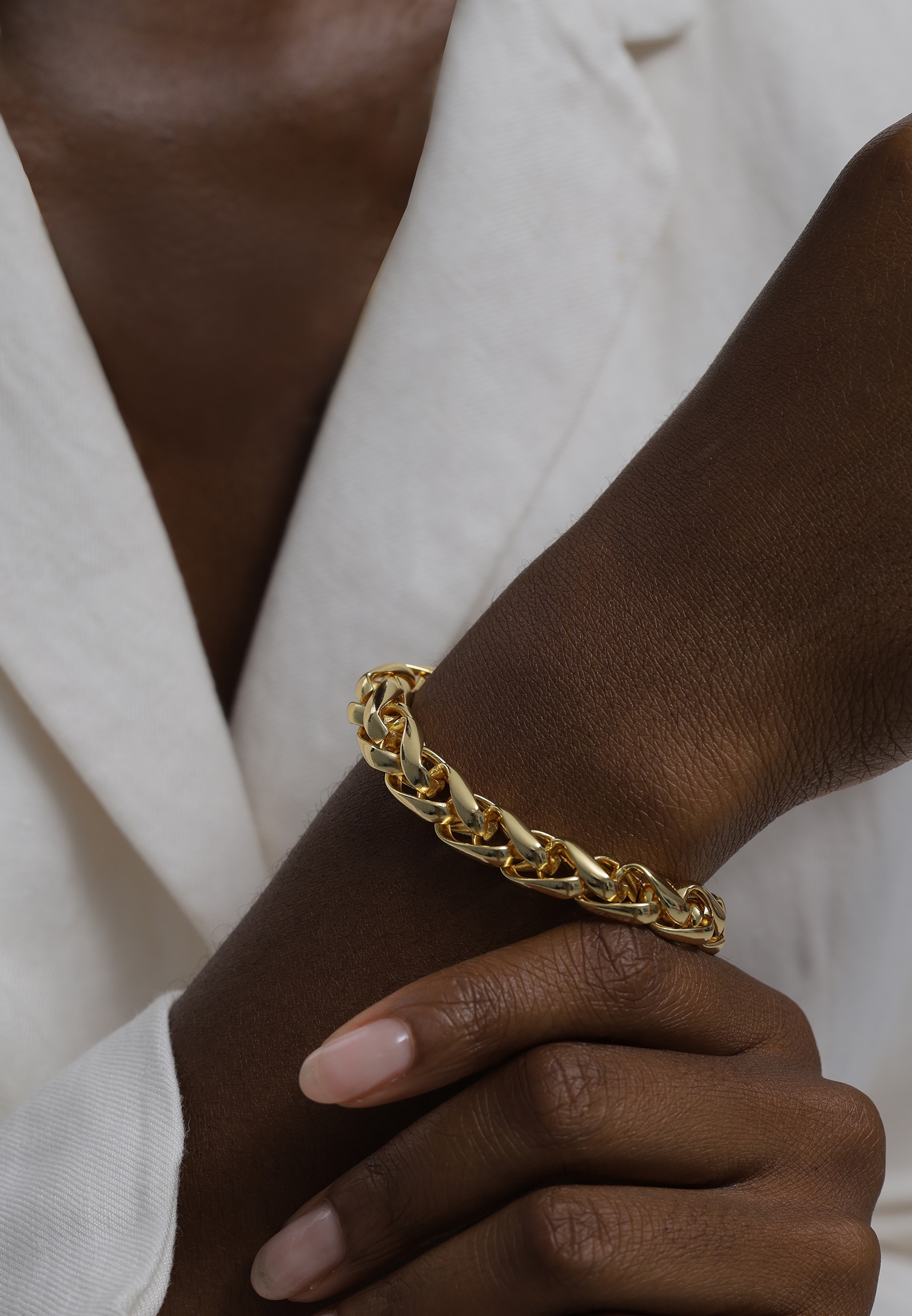 Elli Armkette »Armband Zopfkette Ringverschluß Farbe Gold für Damen«