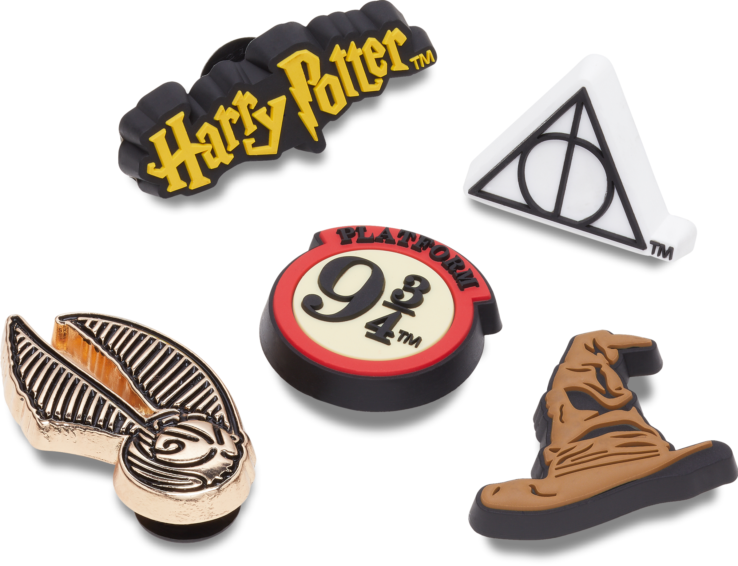 Crocs Schuhanstecker »Jibbitz™ Harry Potter Symbol« Set, Kein Spielzeug. Nicht für Kinder unter 3 Jahren geeignet, 5 Harry Potter Anstecker, Charm, Anstecker für Crocs Schuhe