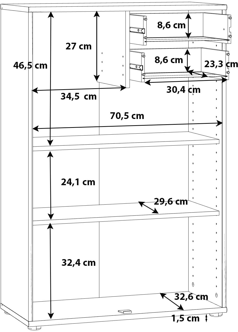 FORTE Kommode »Tempra«, Breite 73,7 cm