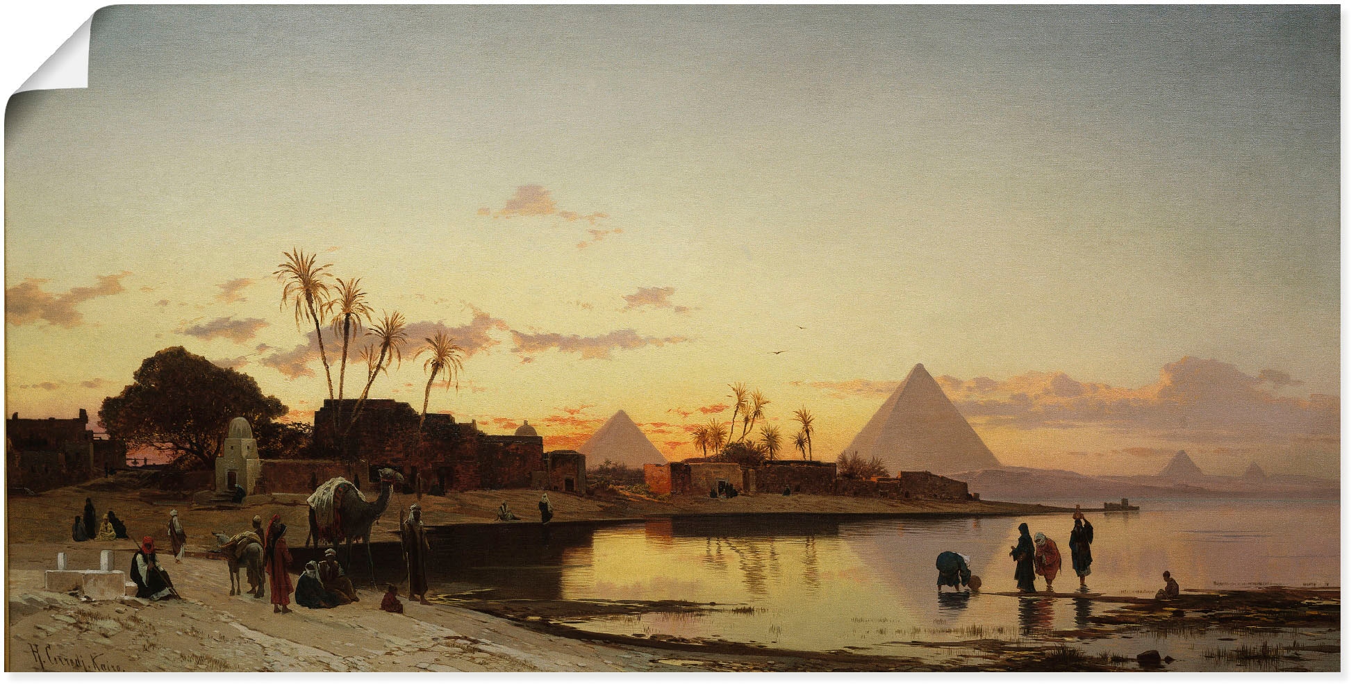 Wandbild »Sonnenuntergang am Nil, Kairo.«, Afrika, (1 St.), als Leinwandbild, Poster...