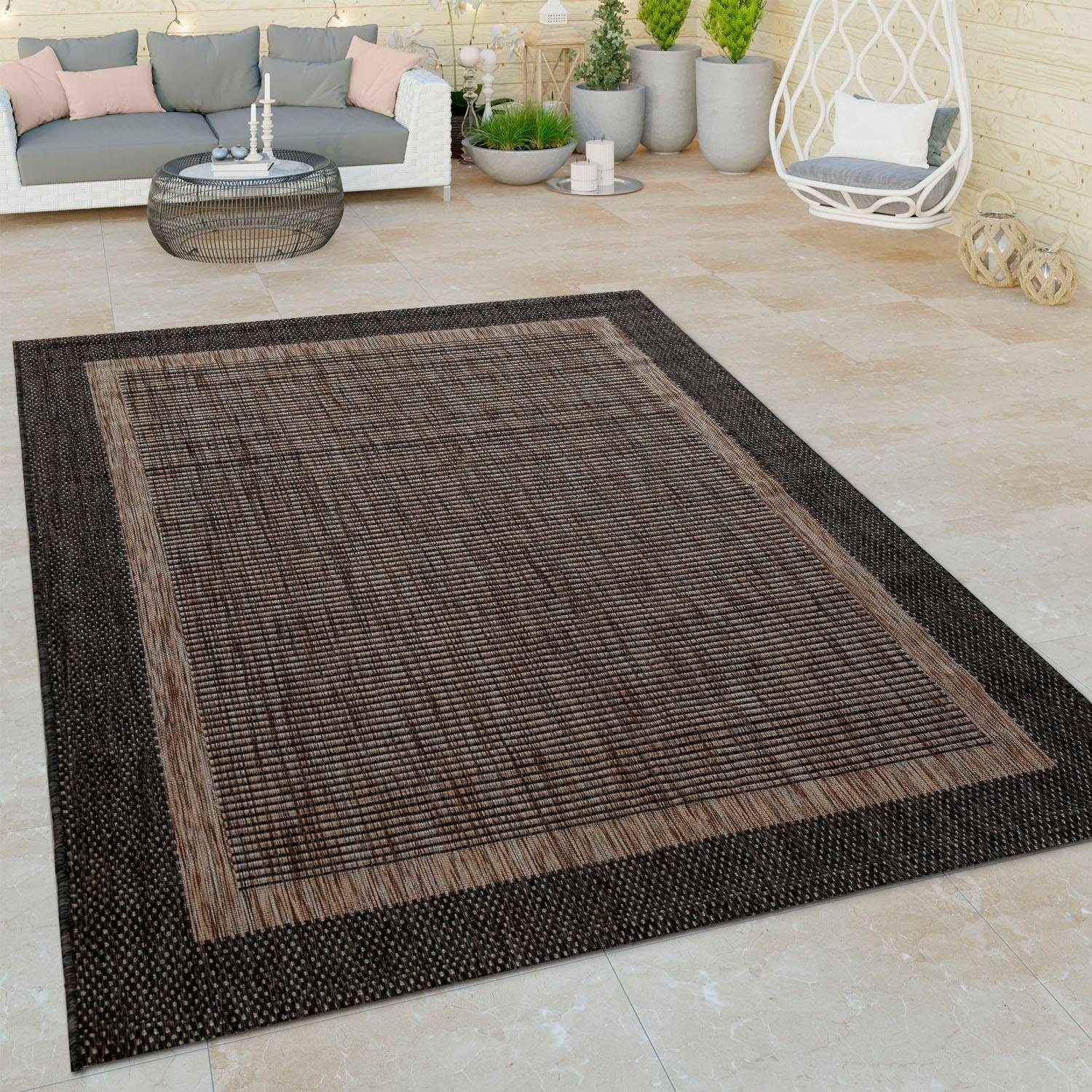 Outdoor »Illusion Online Teppich mit Paco Home Bordüre, rechteckig, geeignet, 325«, UV-beständig Shop meliert, im Flachgewebe, kaufen OTTO