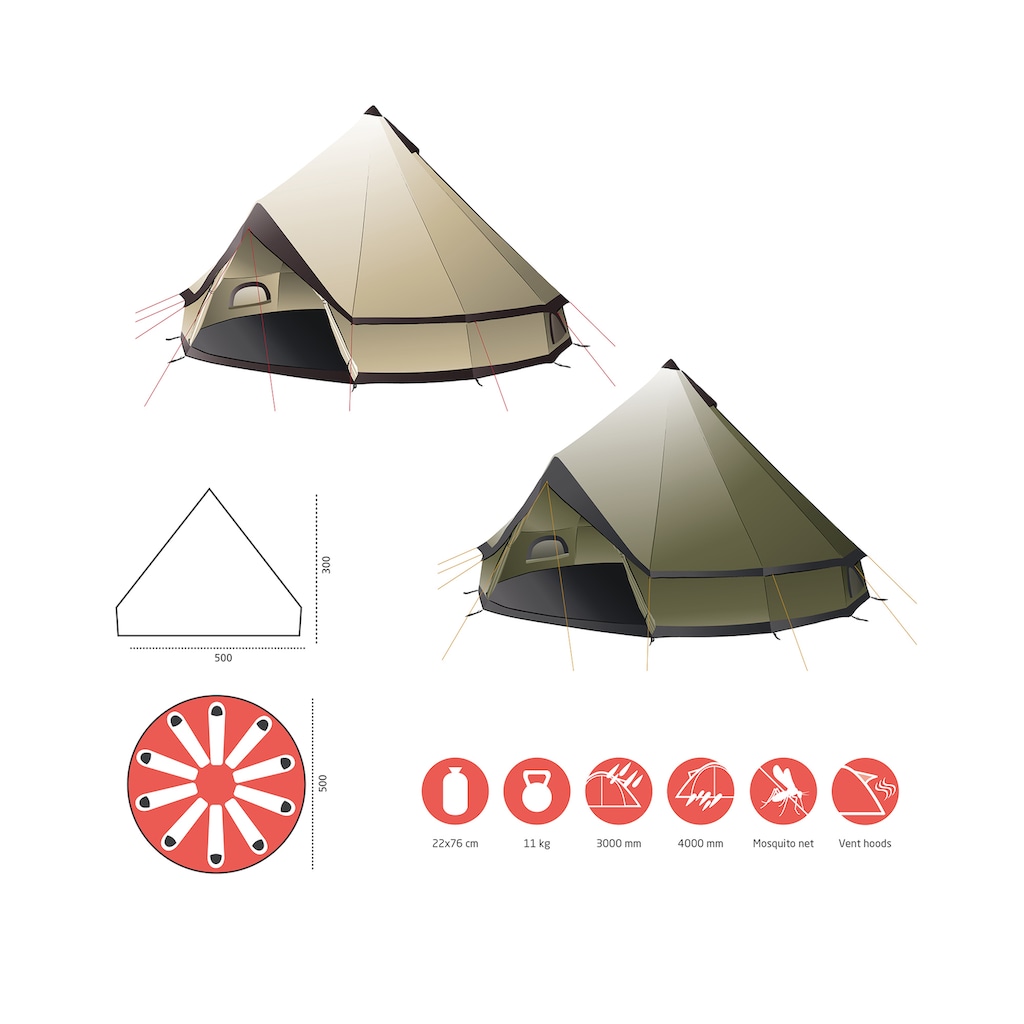 GRAND CANYON Tipi-Zelt »INDIANA 10«, 10 Personen