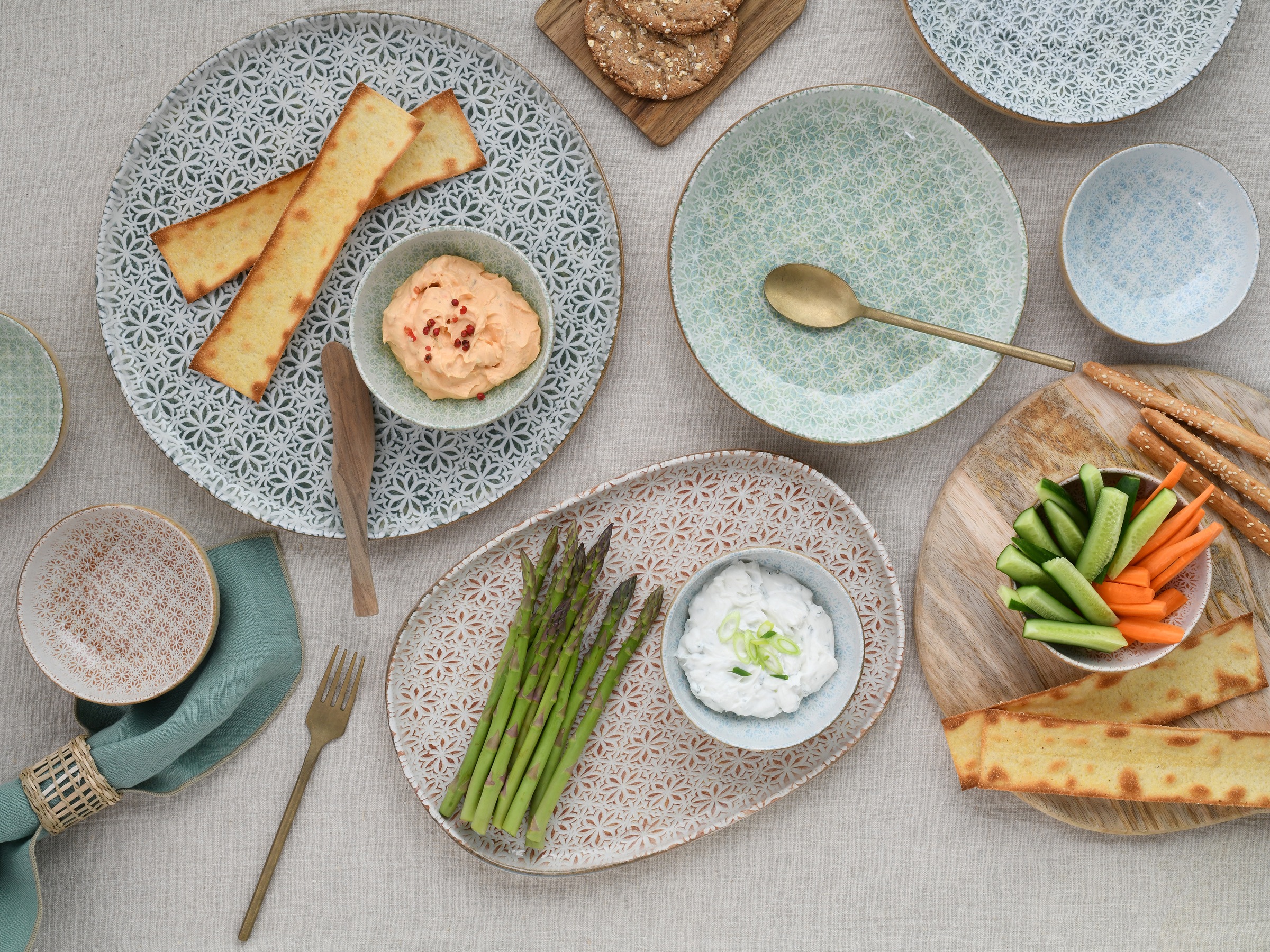 CreaTable Teller-Set »Uno Emiliana, Tellerset 12-tlg« Shabby Look, Vintage Style