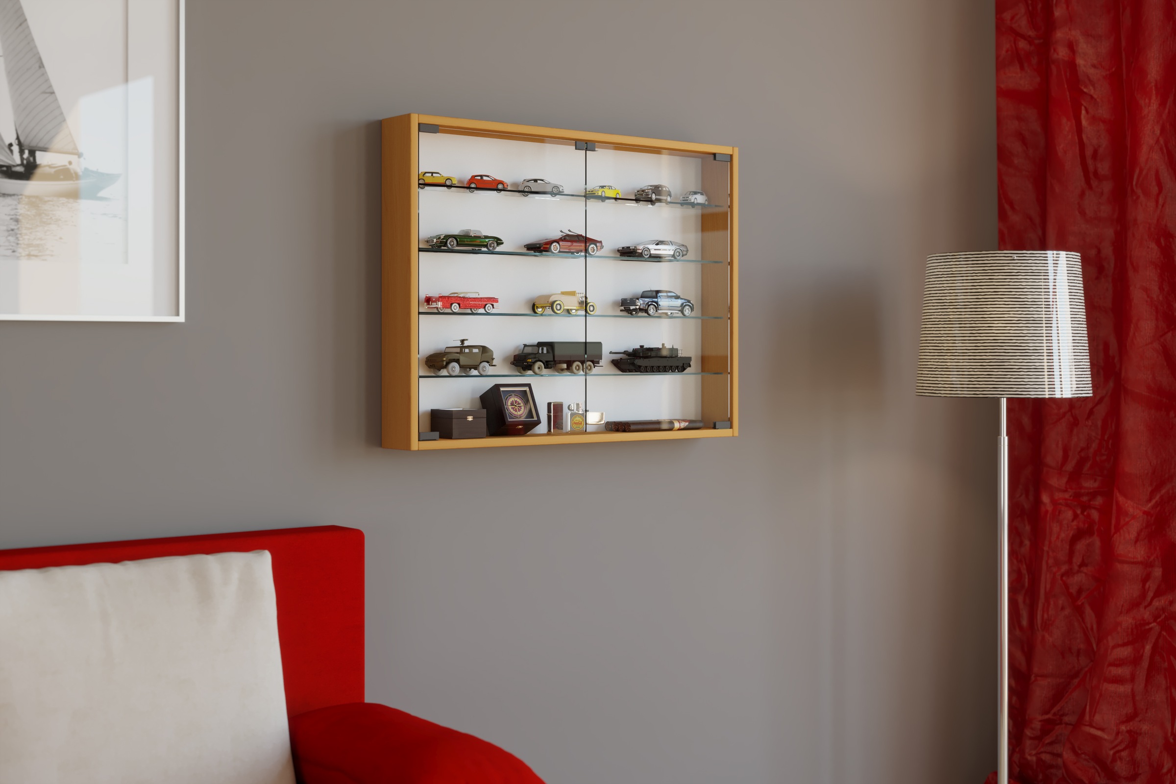 VCM Wandregal »Hängevitrine Wandvitrine Sammel Deko Mandosa L« 1 Stk. tlg.