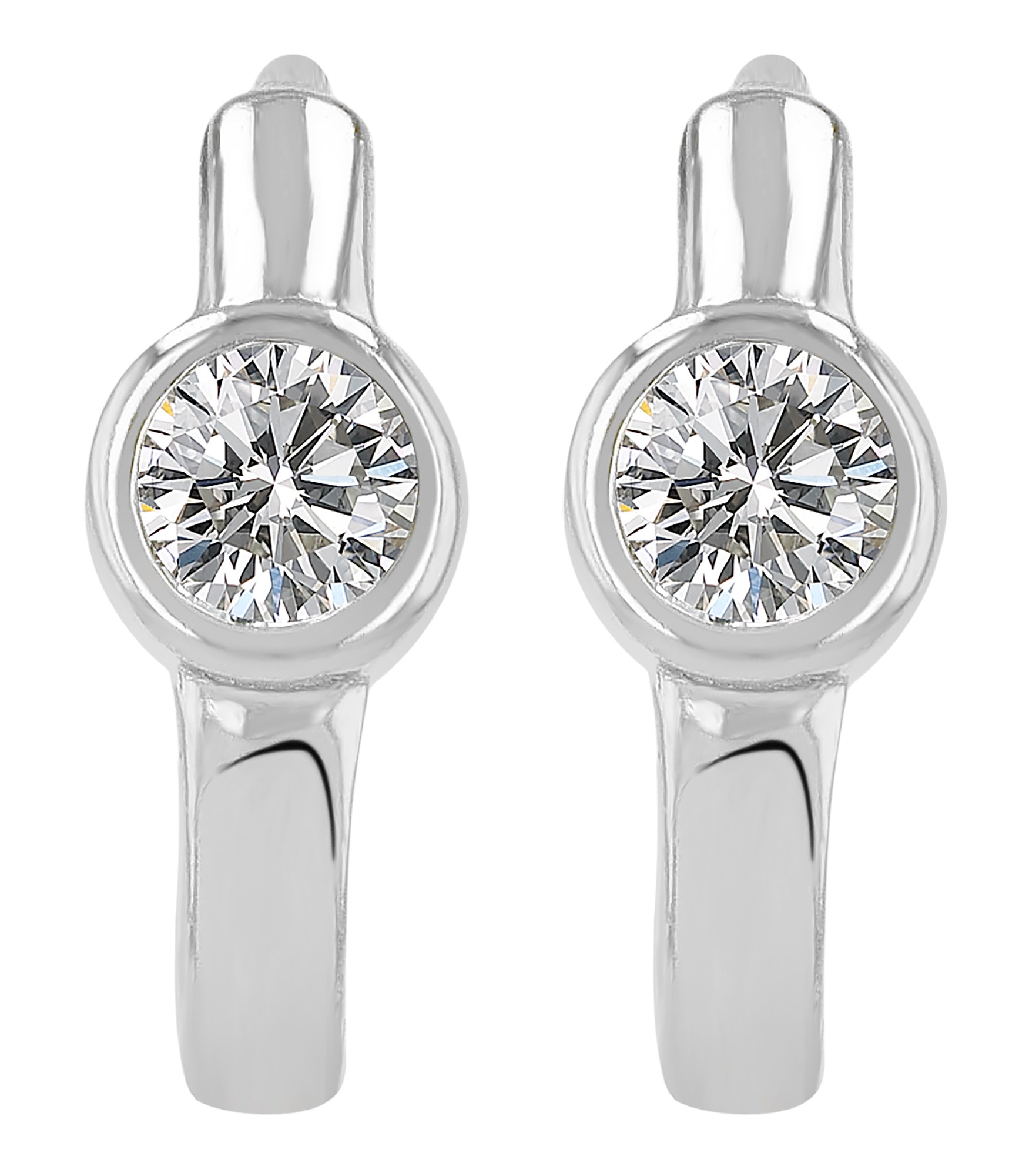 Adelia´s Paar Creolen »Damen Ohrringe ¿ Klappcreole aus 925 Silber mit Zirkonia«