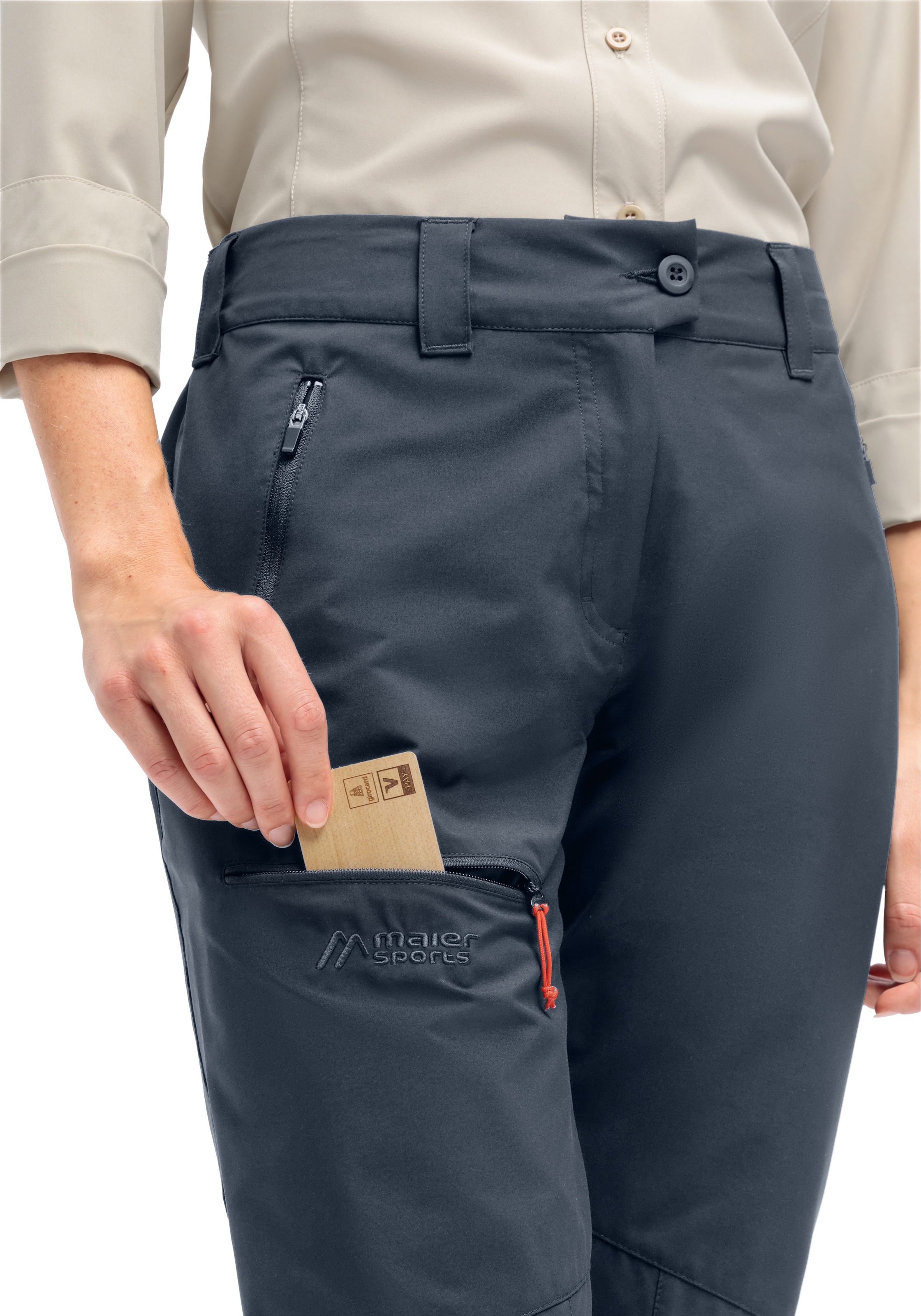 Maier Sports Outdoorhose »Lulaka Loop«, Damen Wanderhose, Funktionshose mit Taschen + Gürtel, Regular Fit