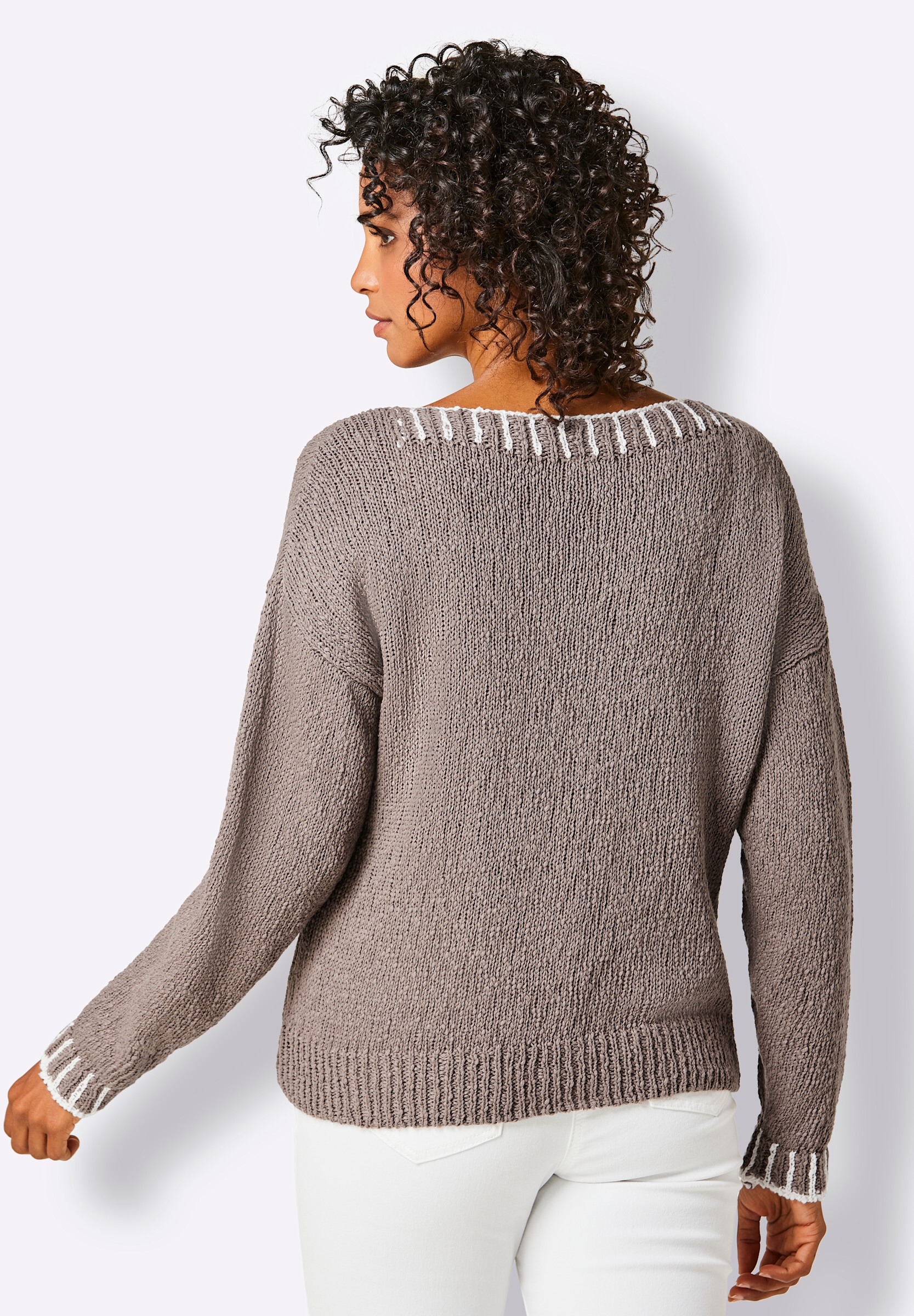creation L Strickpullover »Leinen-Baumwoll-Pullover Baumwollpullover in Grobstrick-Qualität«