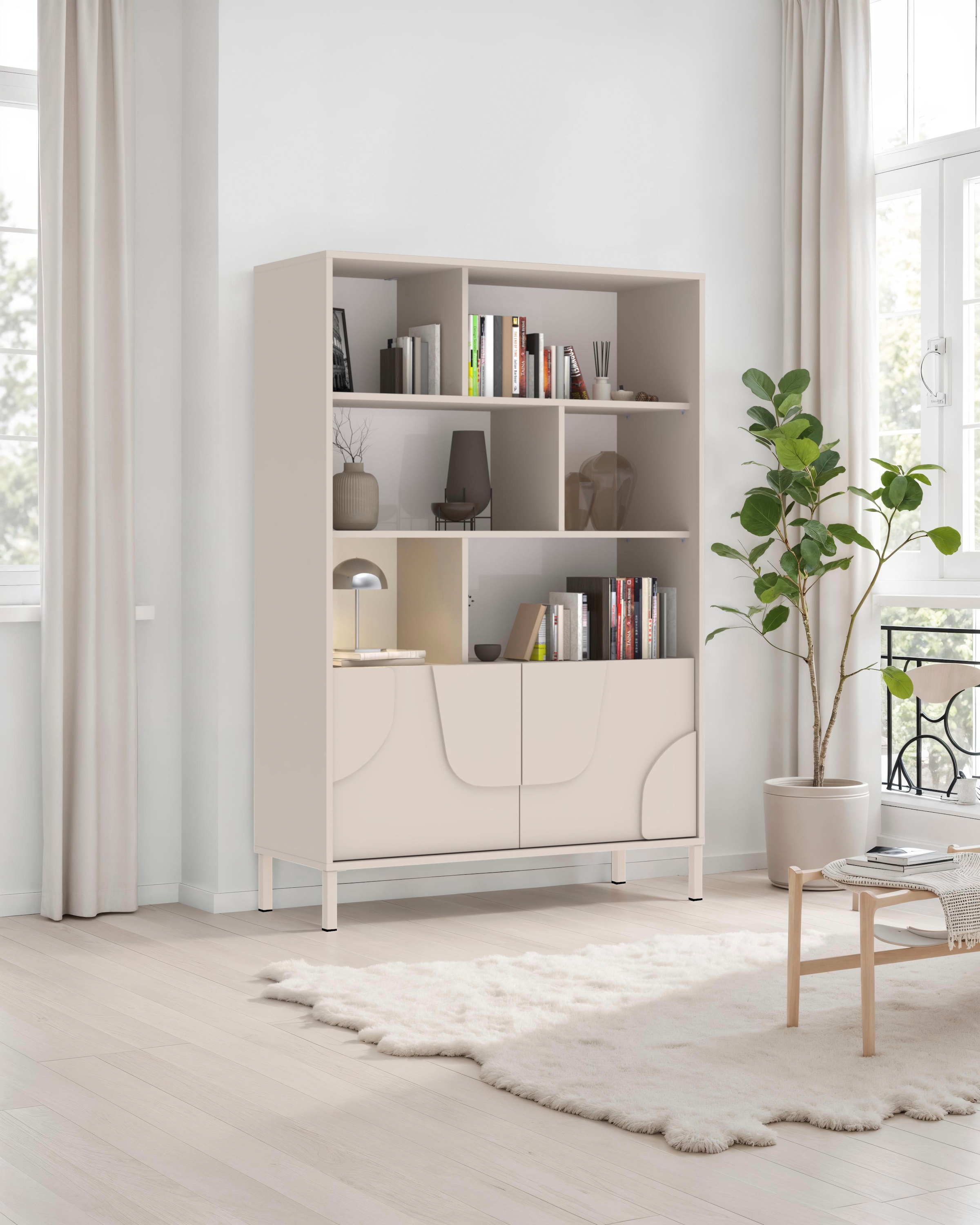 INOSIGN Highboard »Stone« 3D-Design, Push-to-open, Stauraum dekorativ & praktisch, Füße wählbar