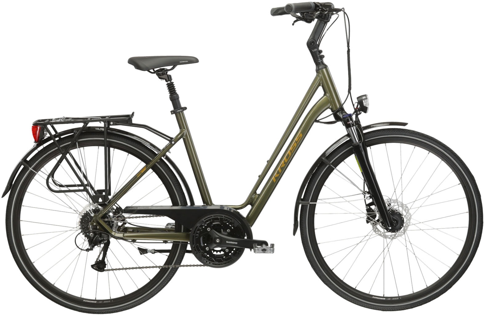Kross Cityrad »Citybike Sentio 4.0« 27 Gang Shimano ACERA T3000 Schaltwerk Kettenschaltung in grün, Größe 28 Zoll (71,12 cm) hinten: 28 Zoll (71,12...