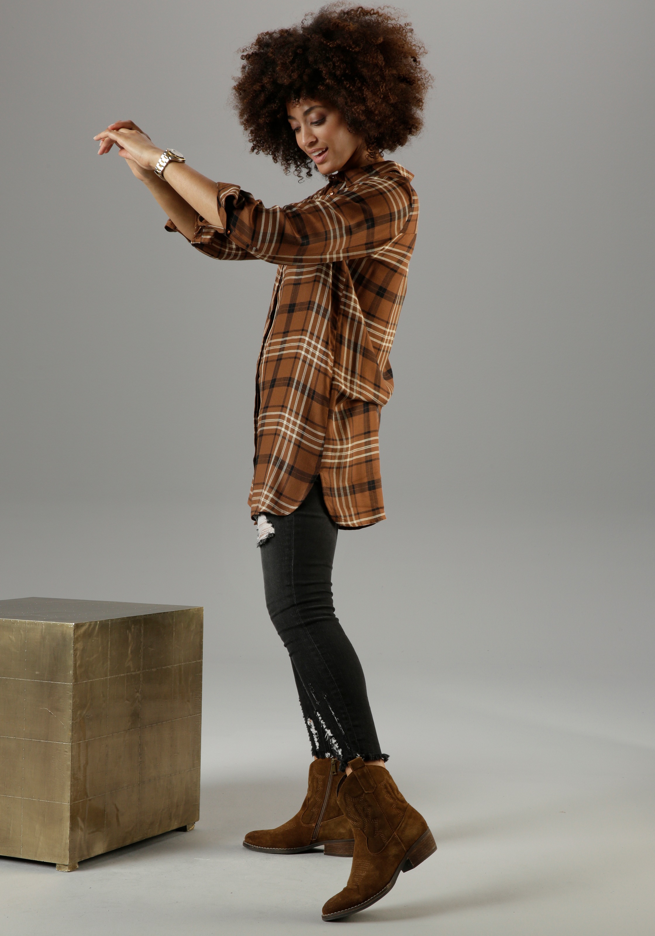 Aniston CASUAL Longbluse, im Karo-Dessin kaufen im OTTO Online Shop