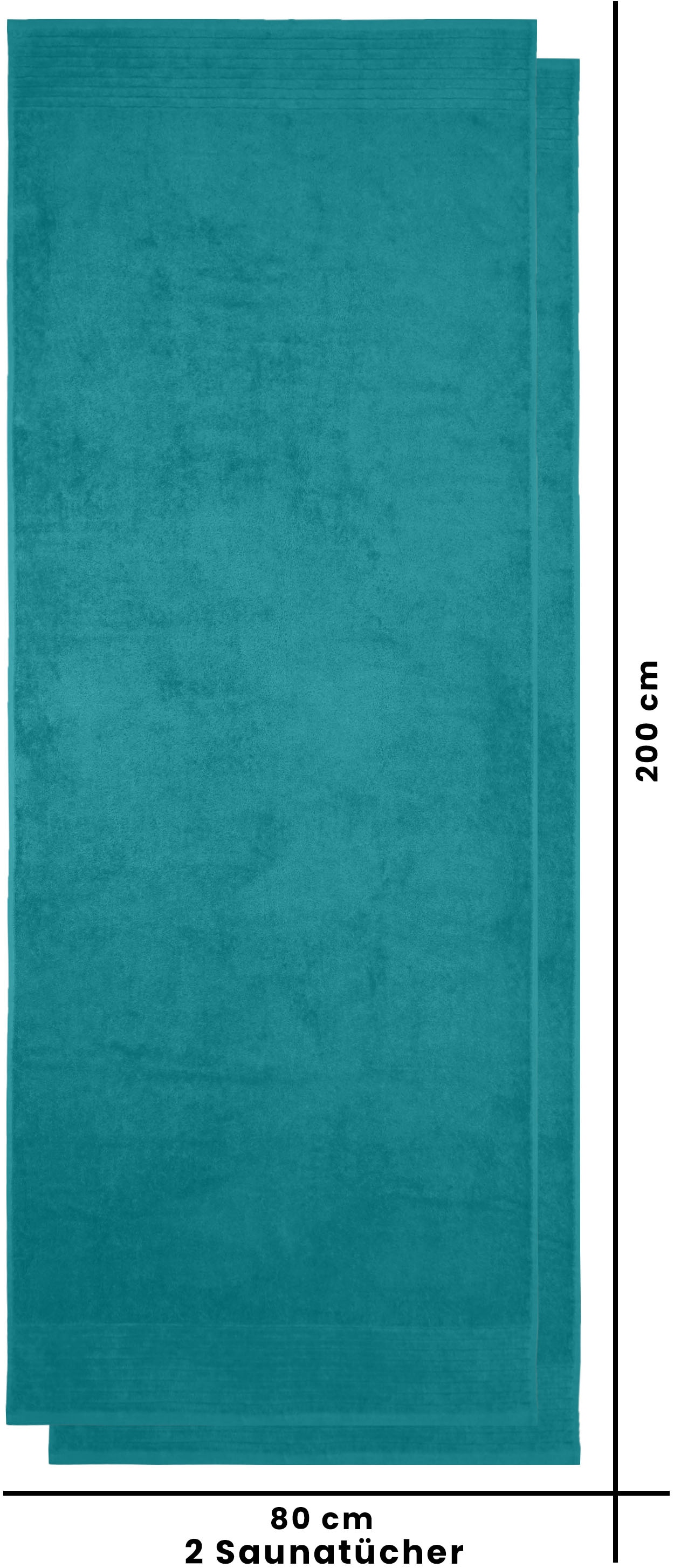 my home Saunatuch »Sanremo Premium, Premium Handtücher, 600 gr/m², 80x200cm«, (Set, 2 St., 2x 80x200), mit Bordüre, einfarbig, flauschig und weich, dicke Qualität