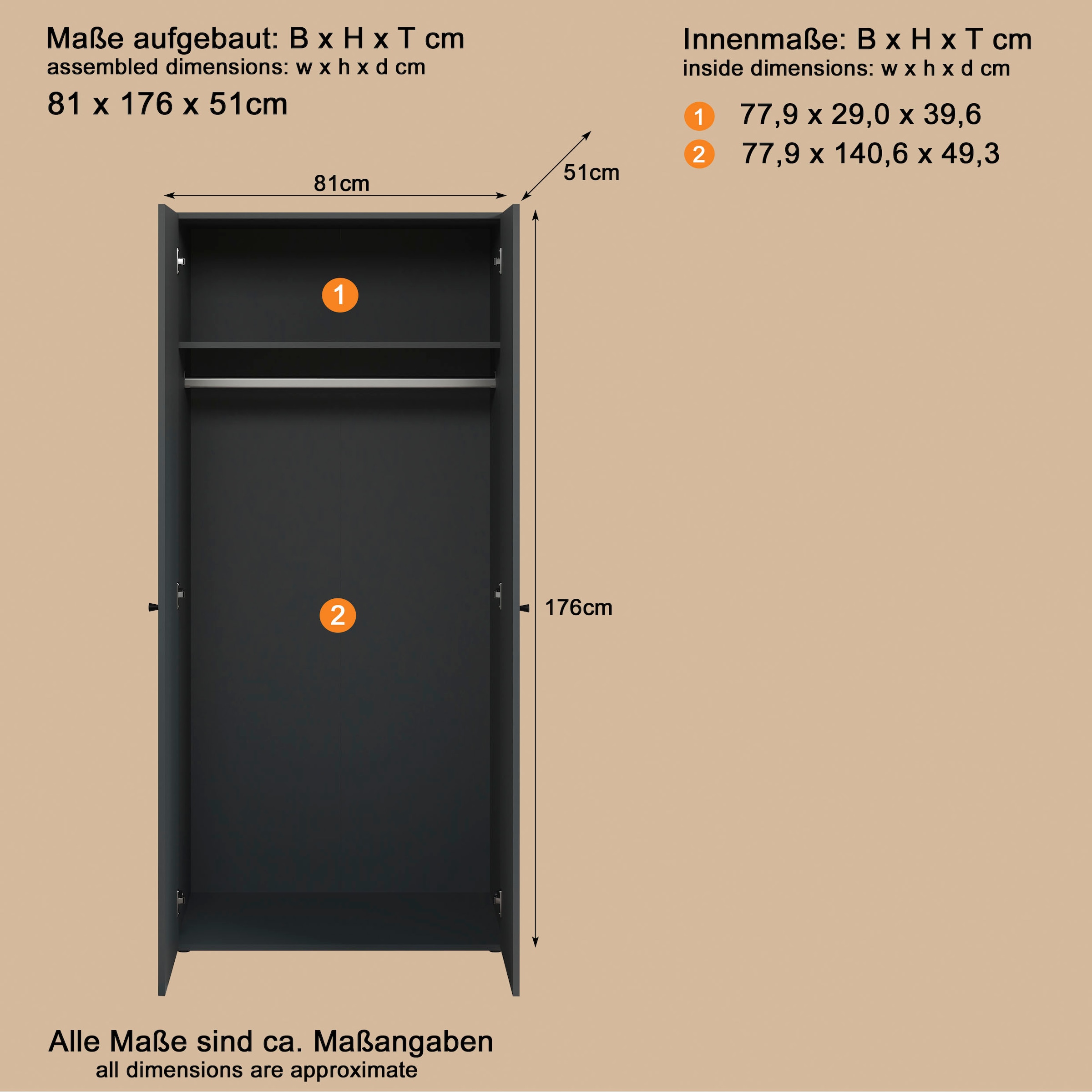 INOSIGN Kleiderschrank »Jersey Schlafzimmerschrank Garderobe Bestseller Schrank«, Drehtürenschrank mit modernen Griffen