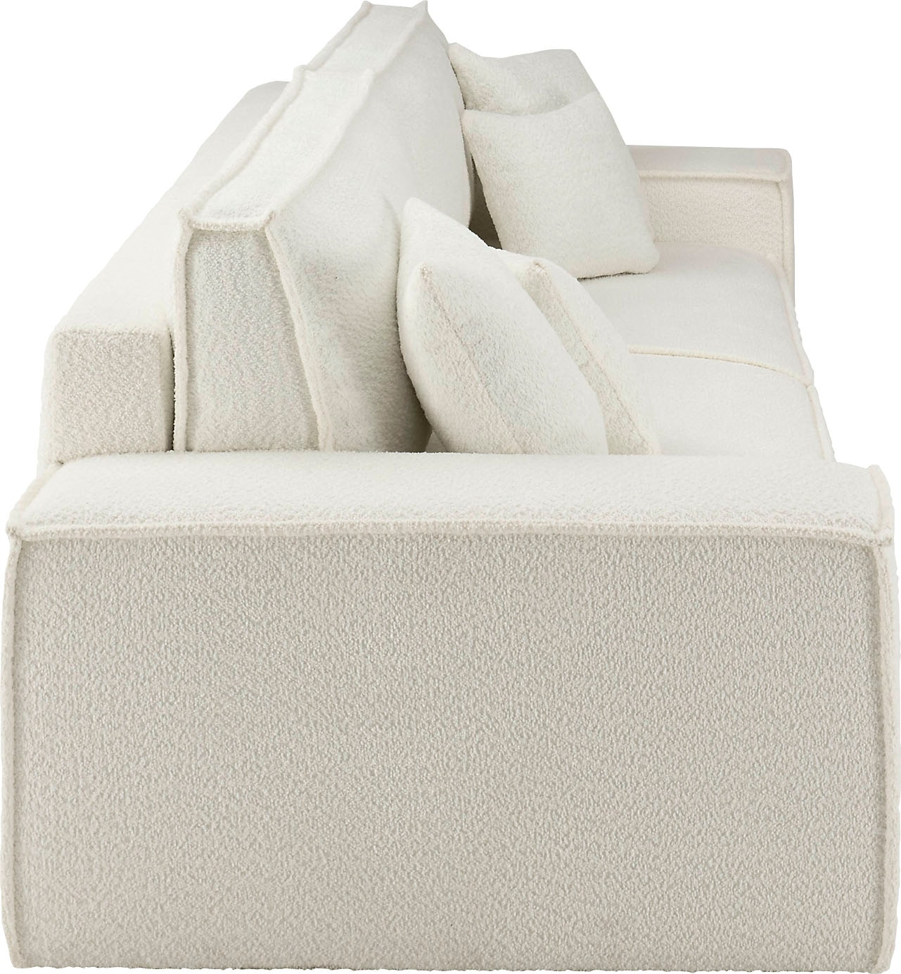 andas 3-Sitzer »FINNLEY Schlafsofa 257 cm, Schlaffunktion mit Bettkasten (200/136cm)«, in Aqua Clean-Bouclé, Struktur fein u. Cord