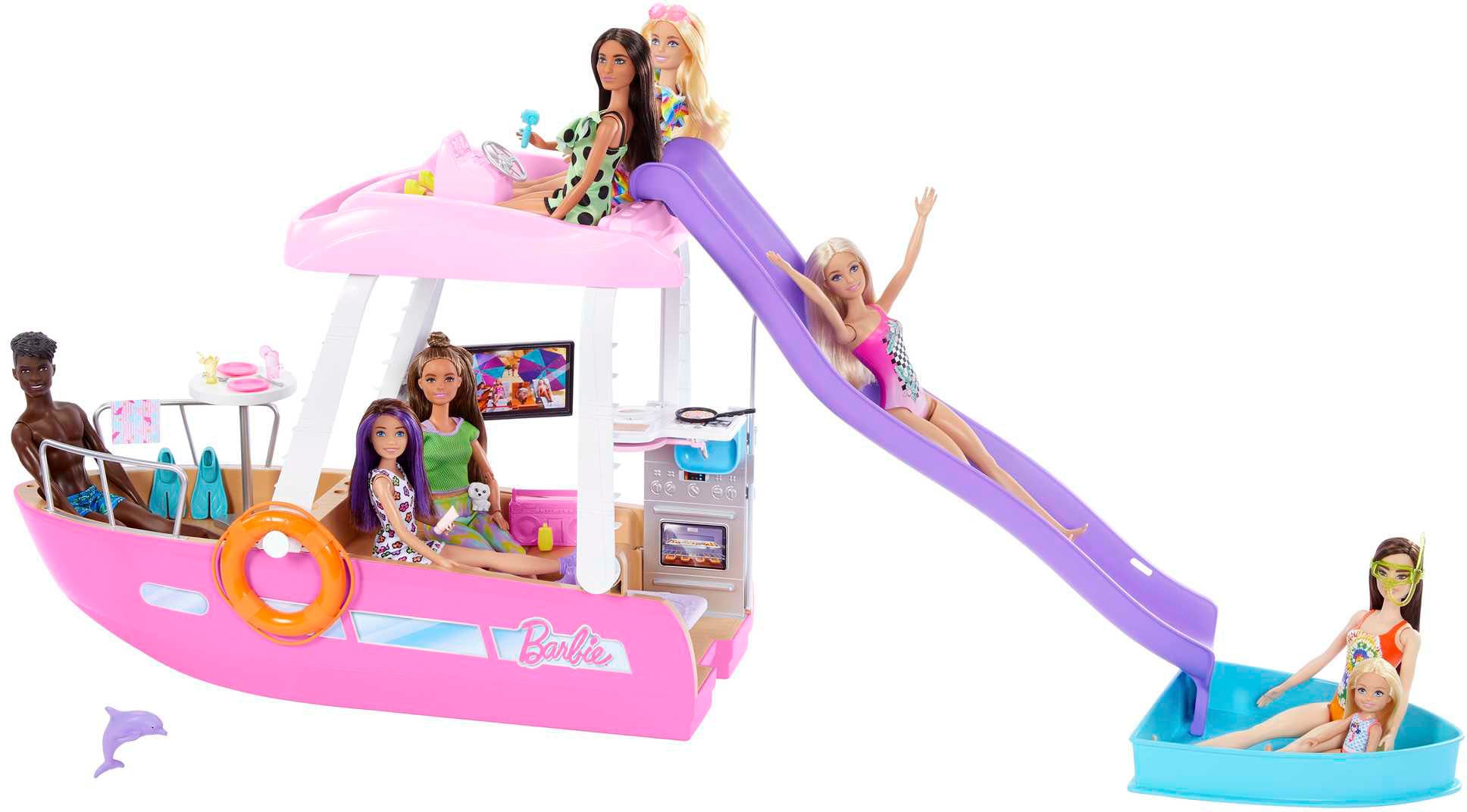 Puppen Fahrzeug »Barbie Traumboot mit Pool und Rutsche inkl. Barbie Zubehör«