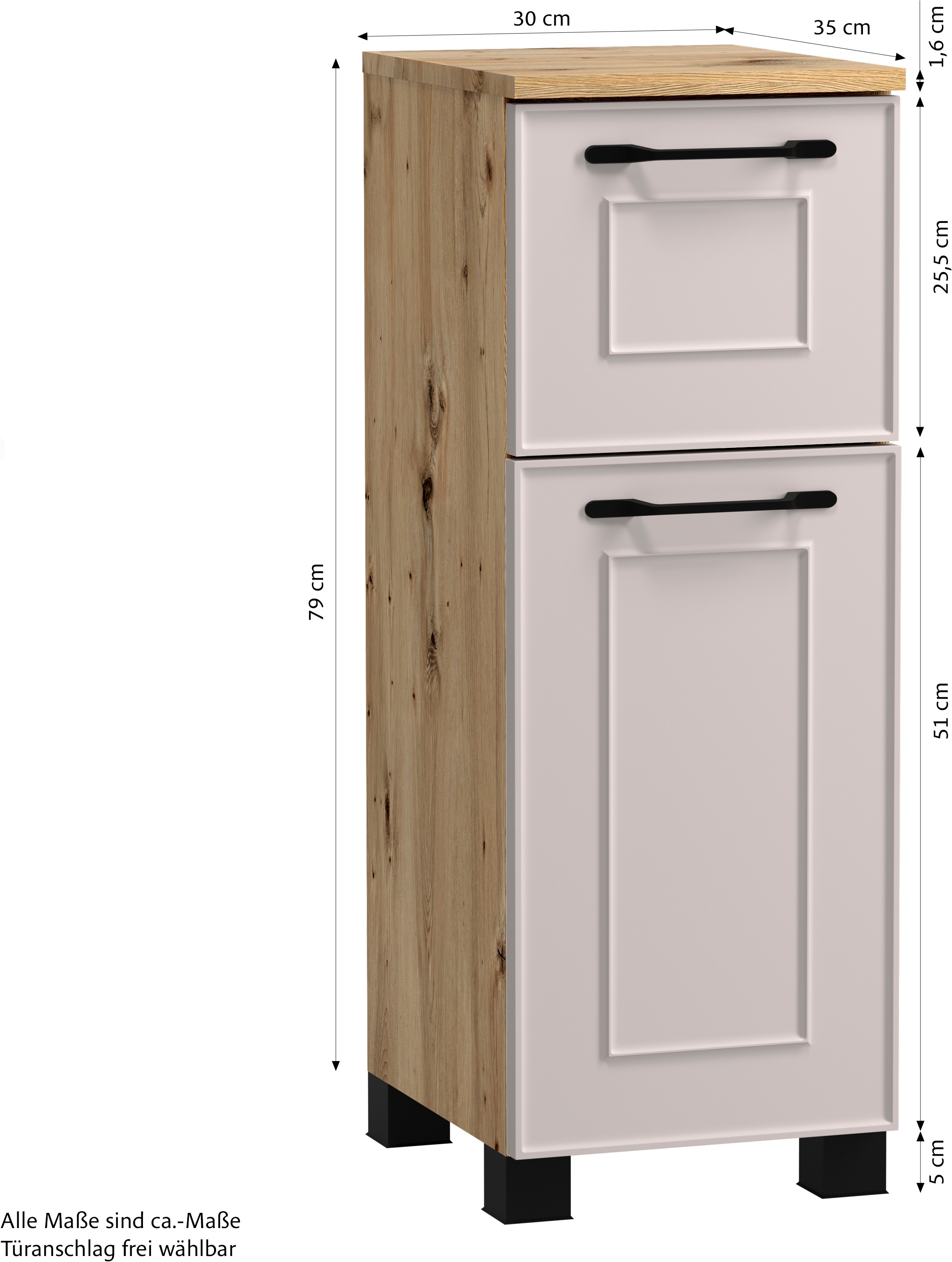 welltime Unterschrank »CADIZ, gedämpfte Scharniere, Softclose-Auszug«