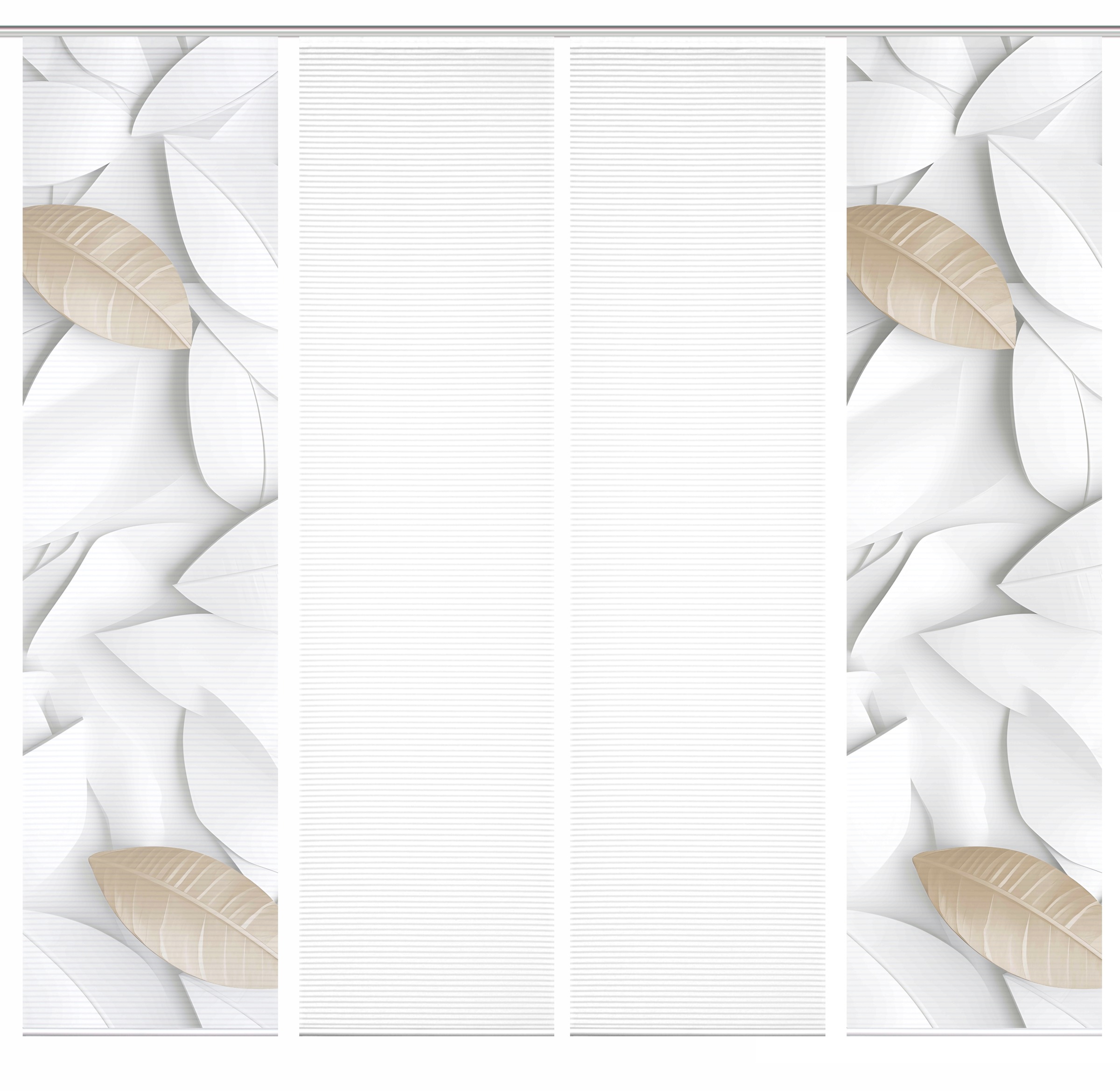 HOME in green Schiebegardine »LISON« Paneelwagen 4 Stk. tlg. SET DIGITALDRUCK,BAMBUSOPTIK RECYCELT