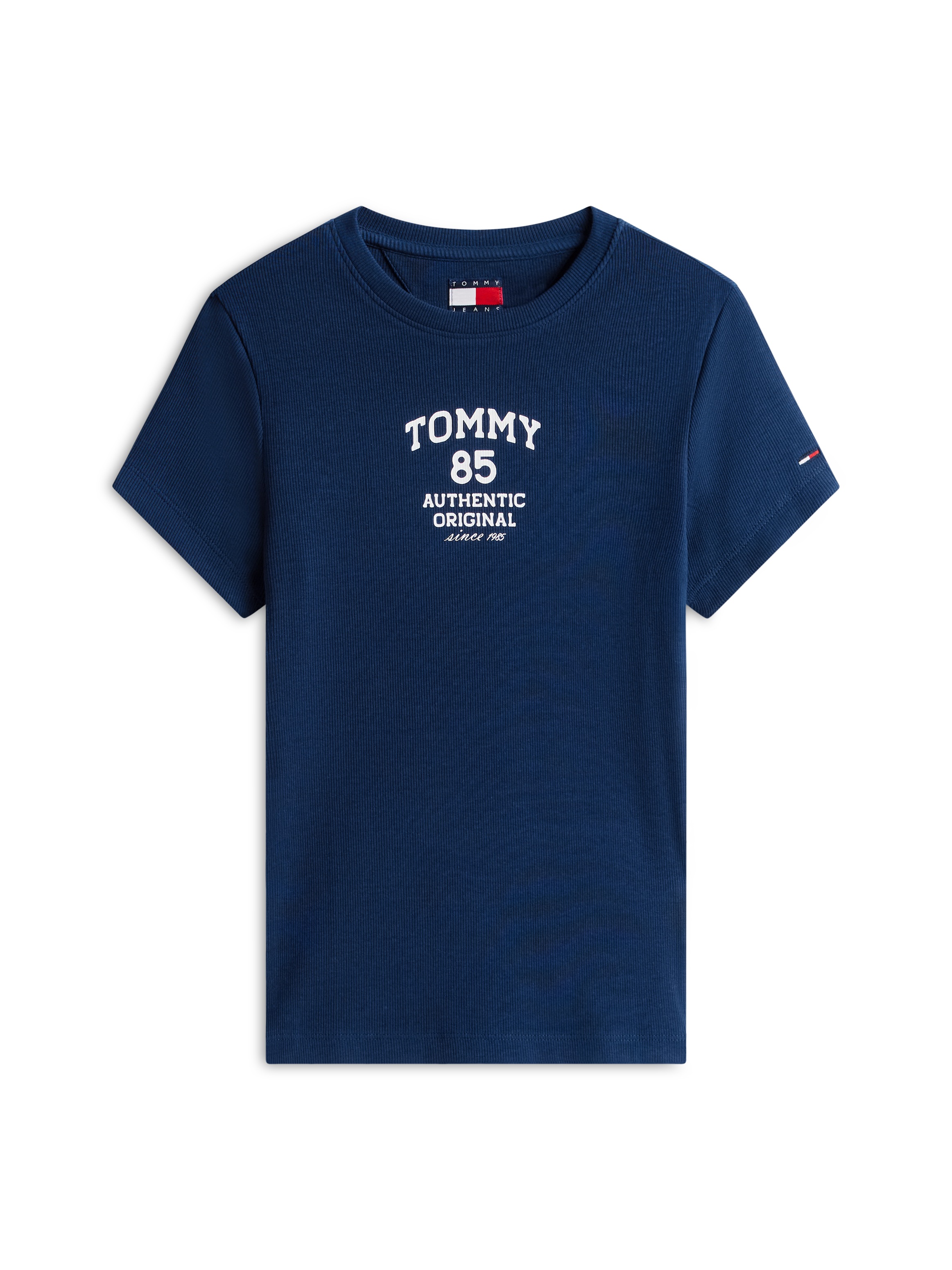 Tommy Jeans Kurzarmshirt »TJW SLIM TOMMY 85 RIB SS TEE« in gerippter Struktur