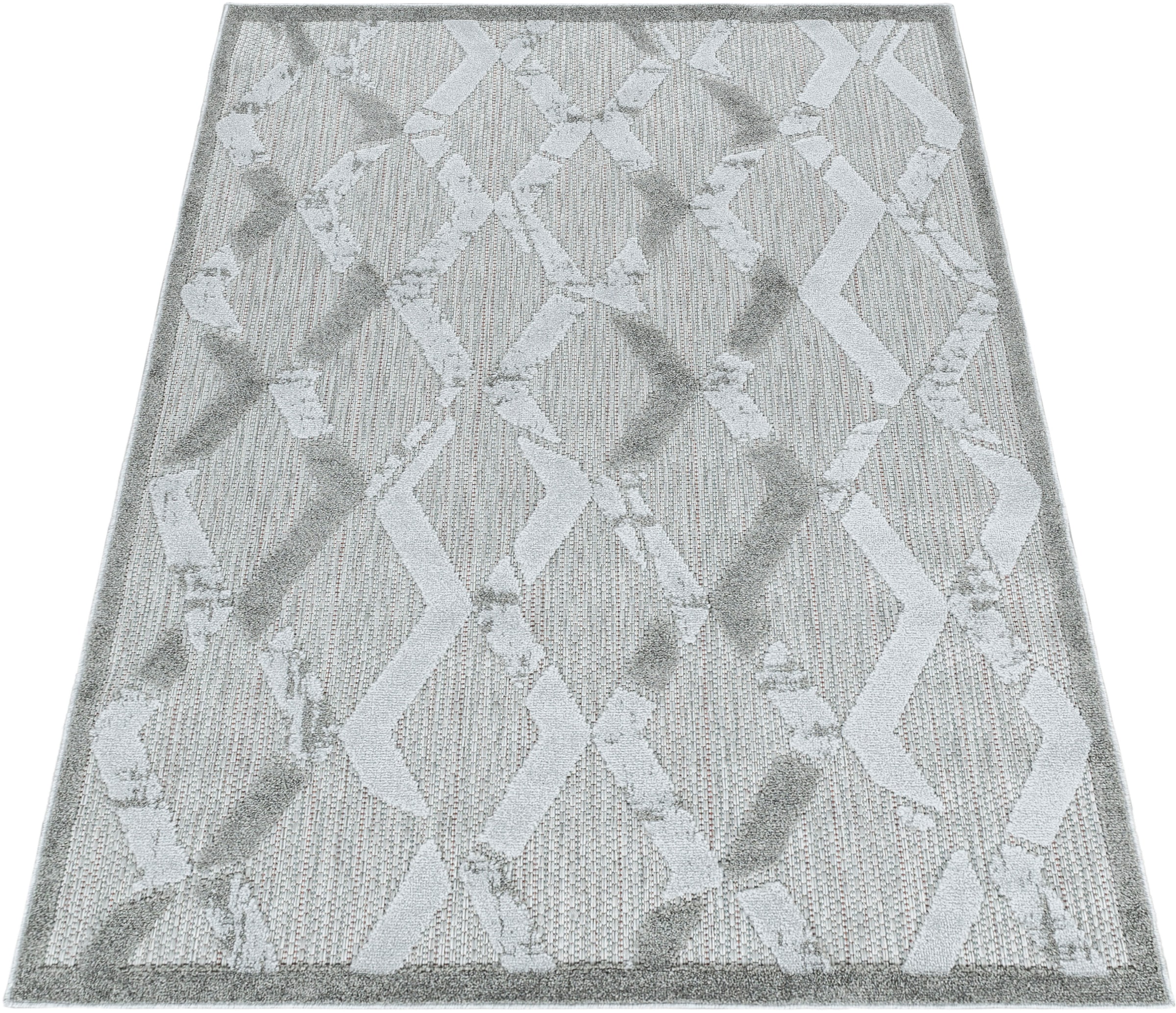 Ayyildiz Teppiche Teppich »BAHAMA 5158«, rechteckig, 8 mm Höhe, Läufer, Flachflor mit Hoch-Tief-Struktur, In-und Outdoor geeignet